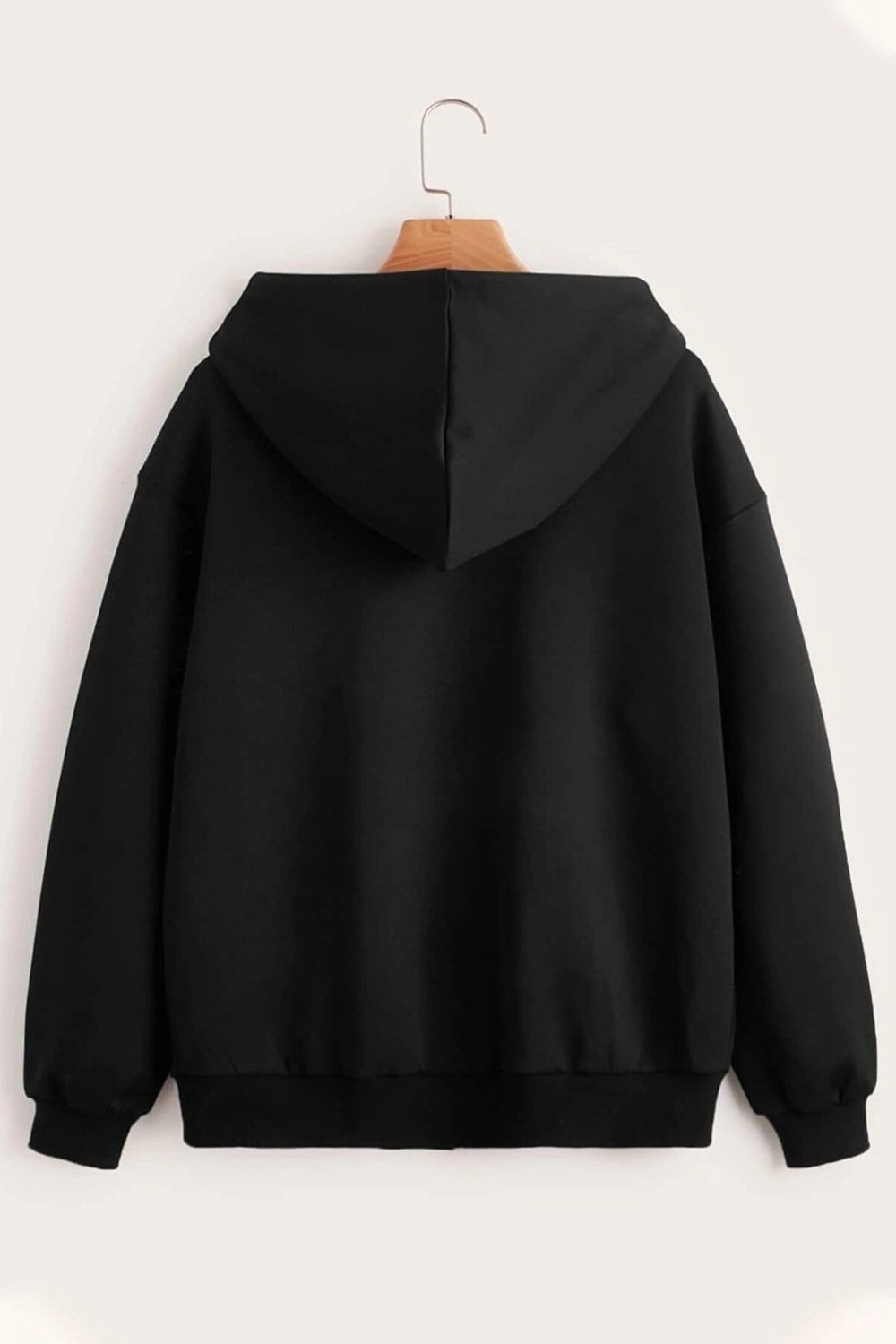 Tarzsokak Unisex 2ip Örme Kumaş London Baskılı Kapüşonlu Fermuarlı Sweatshirt Siyah görsel 2