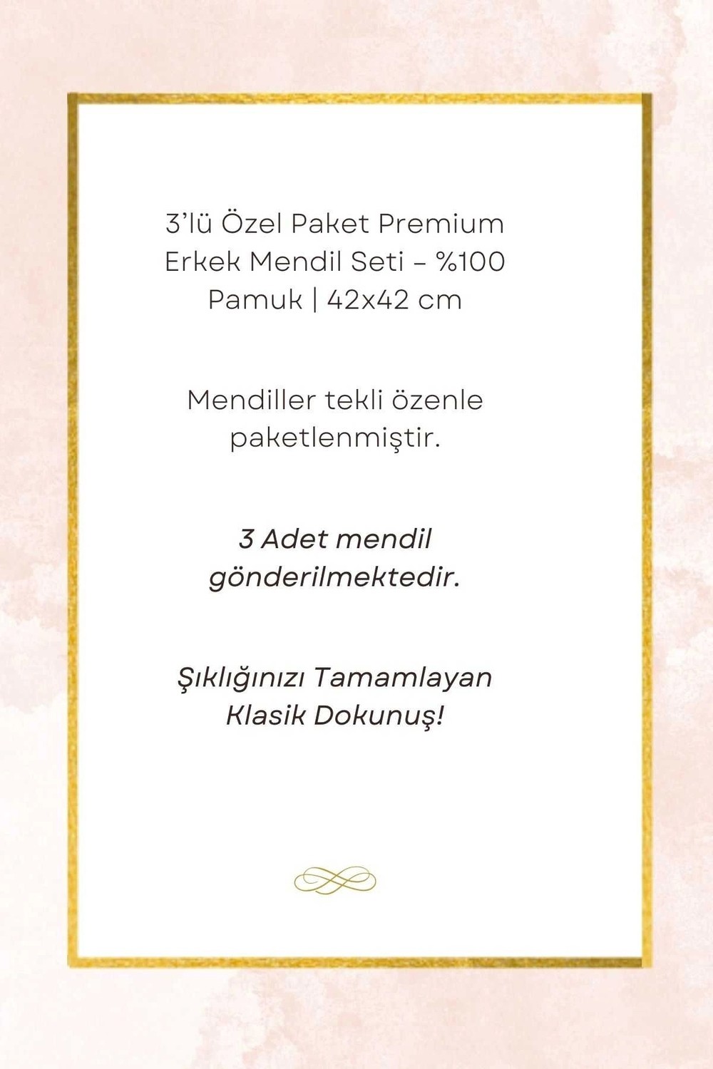 Universal 3’lü Özel Paket Premium Erkek Mendil Seti %100 Pamuk 42X42 cm Beyaz görsel 4