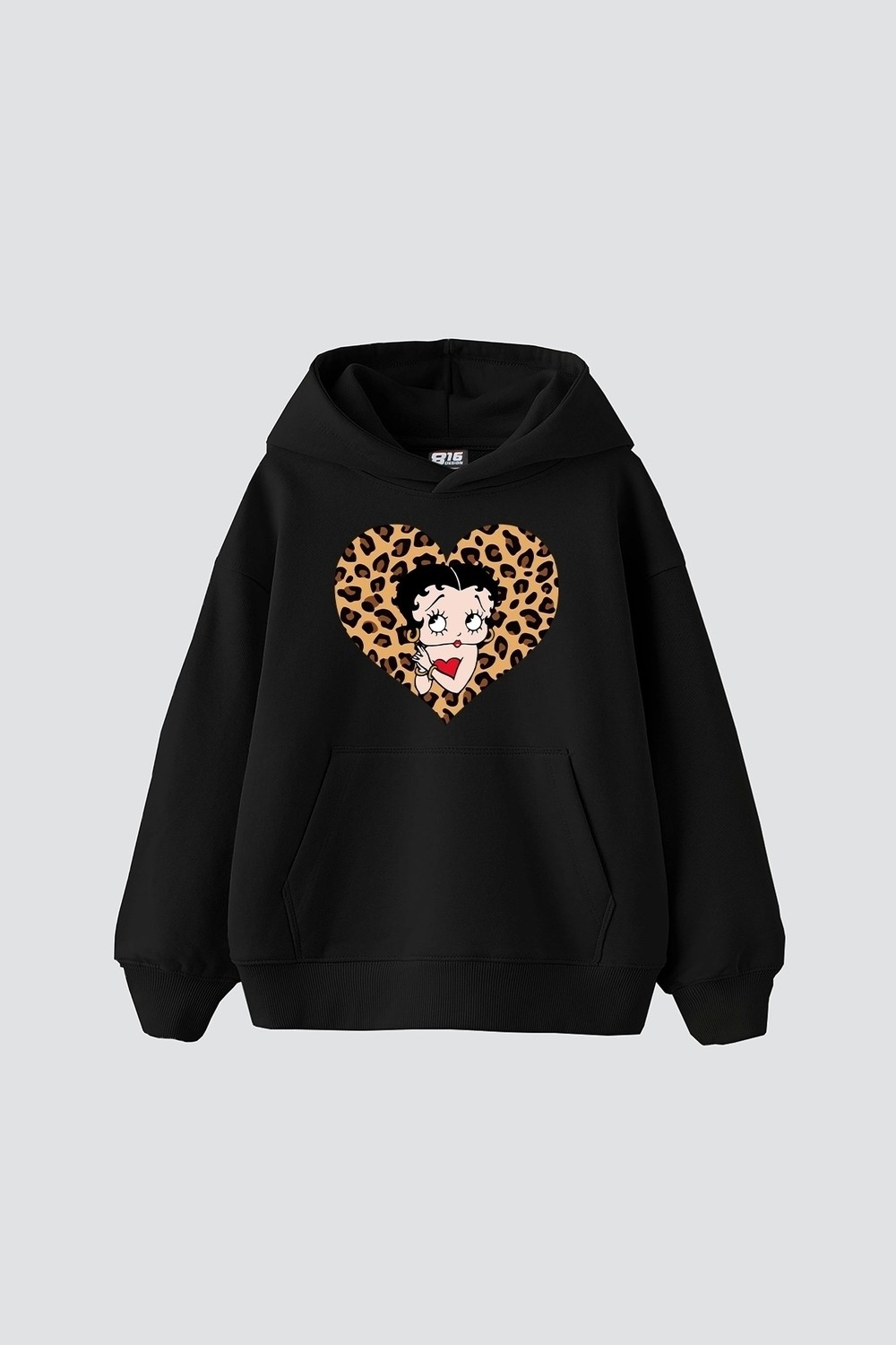Tarzsokak Betty Boops Baskılı Oversize Unisex Premium Siyah