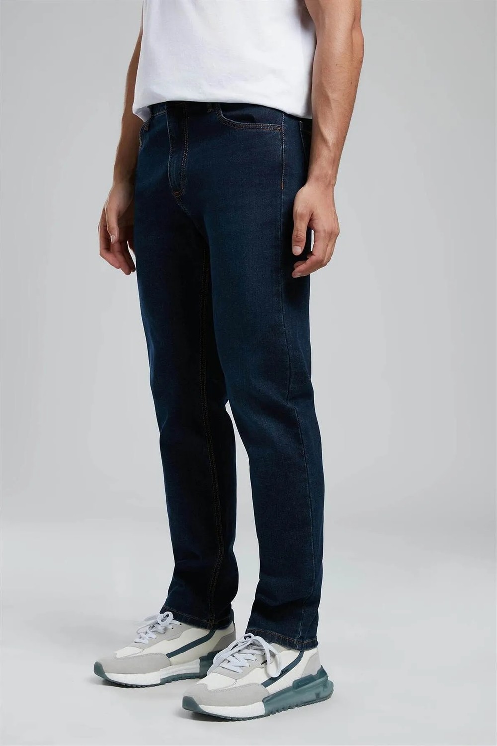 Lee Cooper Rico Yüksek Bel Düz Kesim Düz Paça Mavi Erkek Jean Pantolon görsel 4