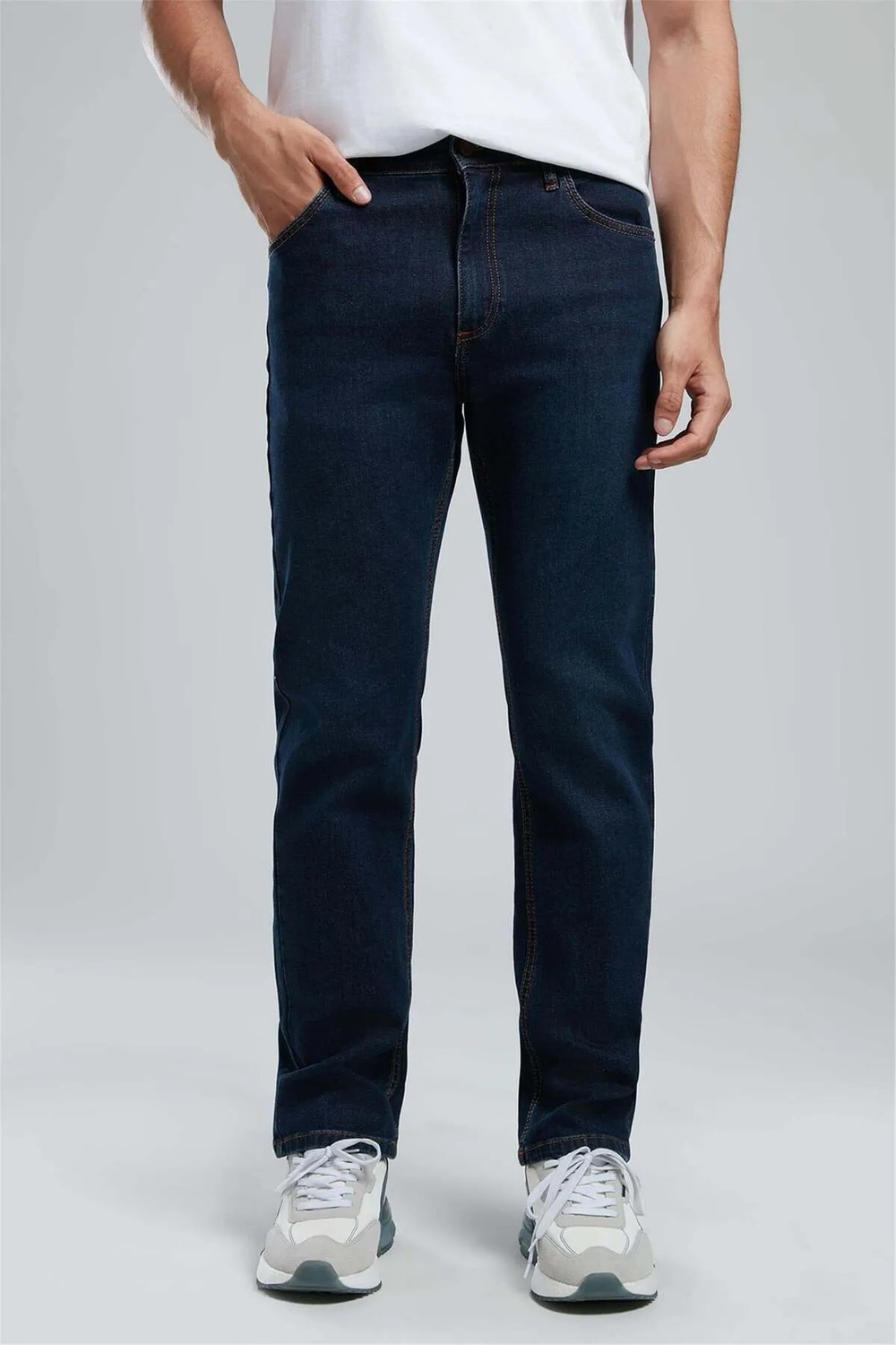 Lee Cooper Rico Yüksek Bel Düz Kesim Düz Paça Mavi Erkek Jean Pantolon görsel 5