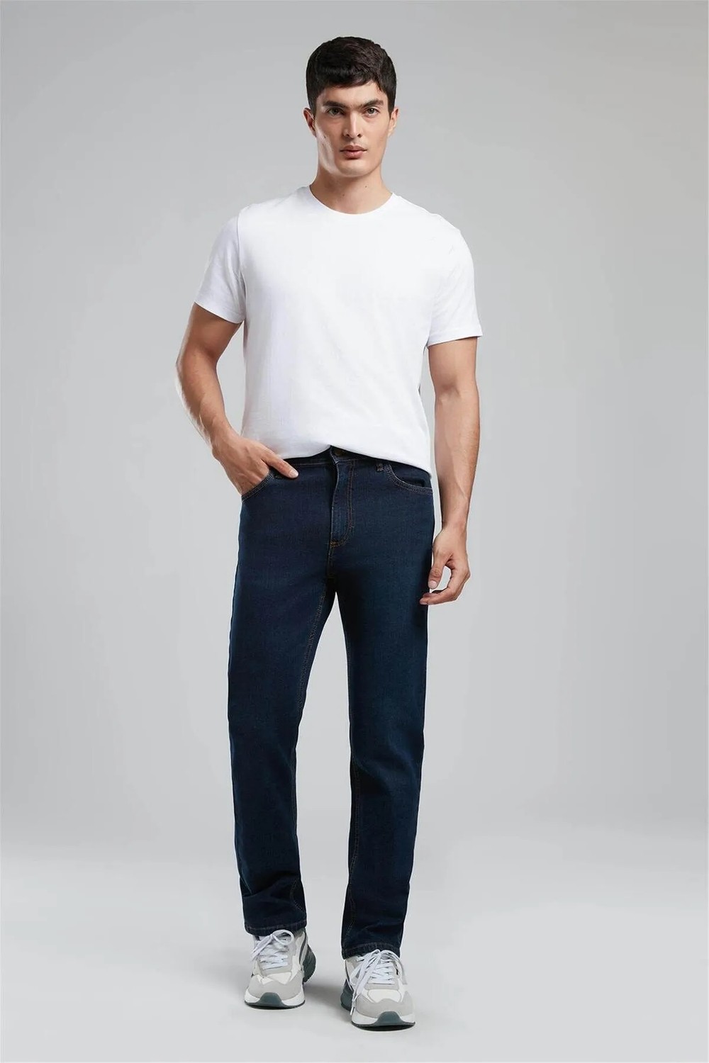 Lee Cooper Rico Yüksek Bel Düz Kesim Düz Paça Mavi Erkek Jean Pantolon görsel 6