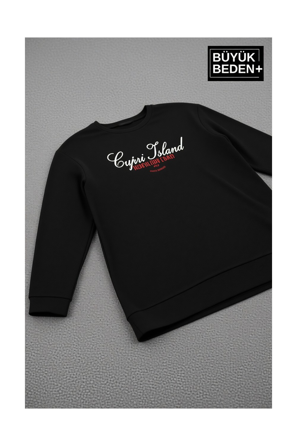 Superlife Kadın Tunik Büyük Beden Capri Island Baskılı Ince Sweatshırt SPR26BTK990-1 görsel 4