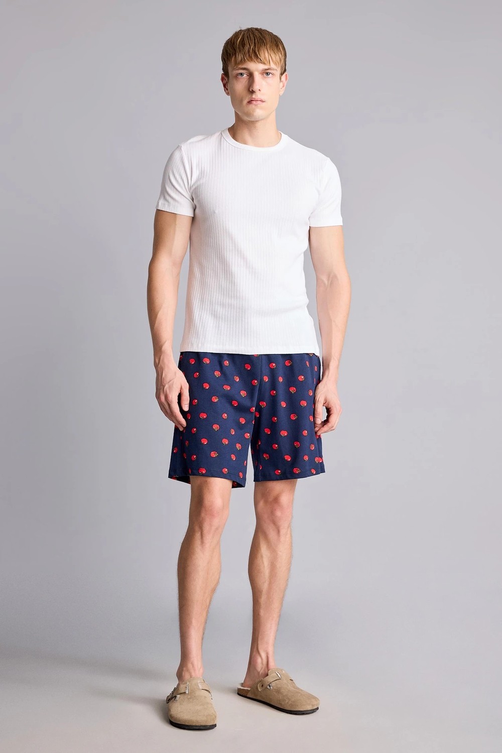 DeFacto Slim Fit Basic Bisiklet Yaka Ribana Beyaz Tişört H7591AX26SP görsel 2