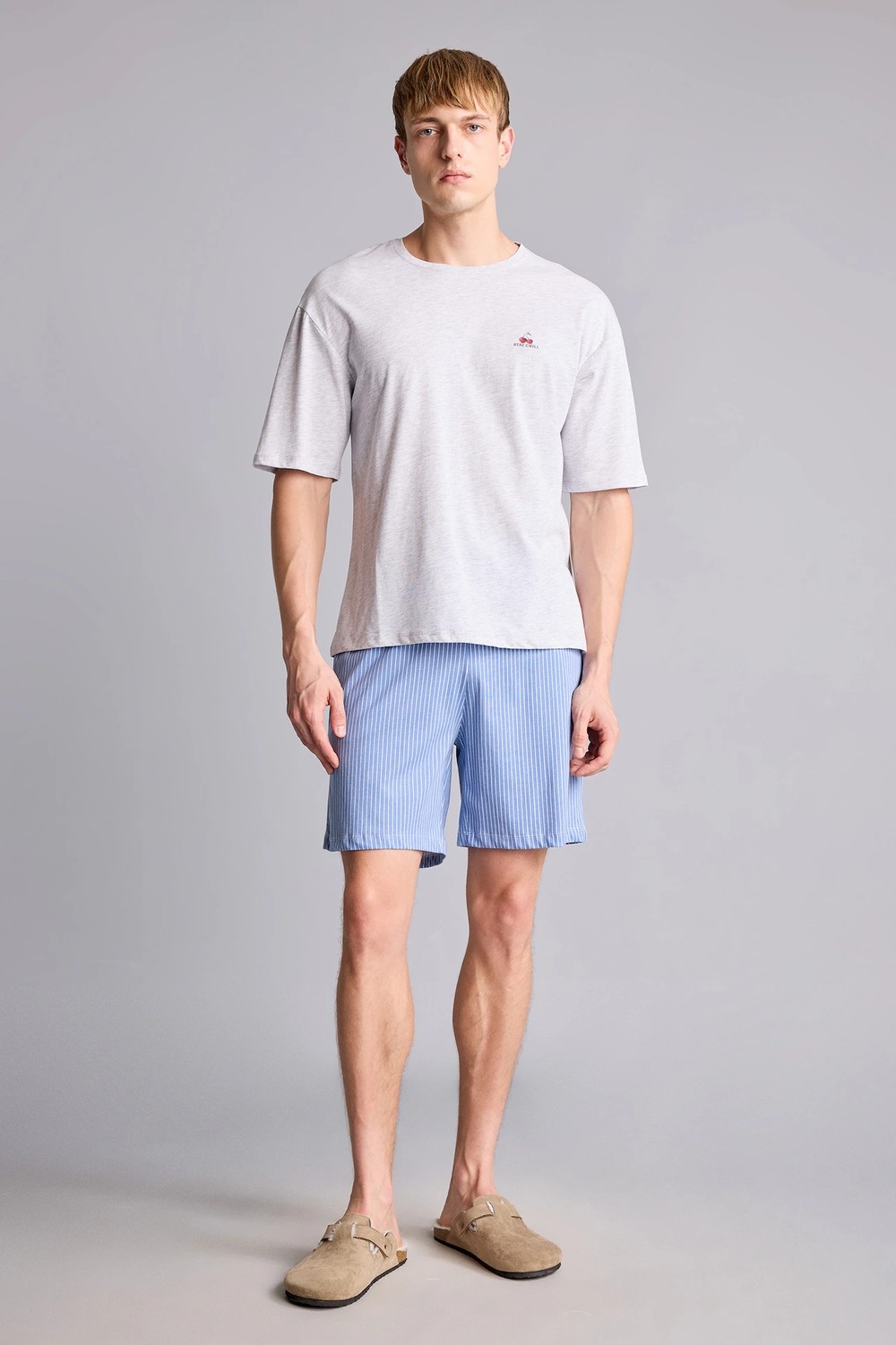 DeFacto Boxy Fit Kısa Kollu 2'li Şortlu Pijama Takımı I0666AX26HS