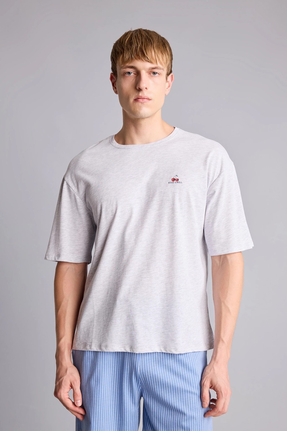 DeFacto Boxy Fit Kısa Kollu 2'li Şortlu Pijama Takımı I0666AX26HS görsel 3