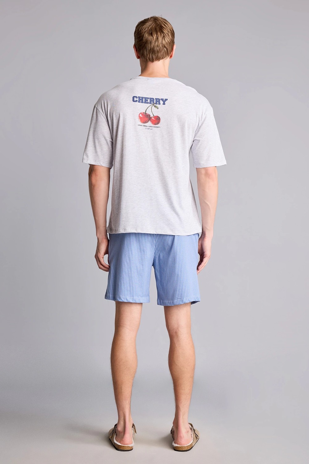 DeFacto Boxy Fit Kısa Kollu 2'li Şortlu Pijama Takımı I0666AX26HS görsel 5