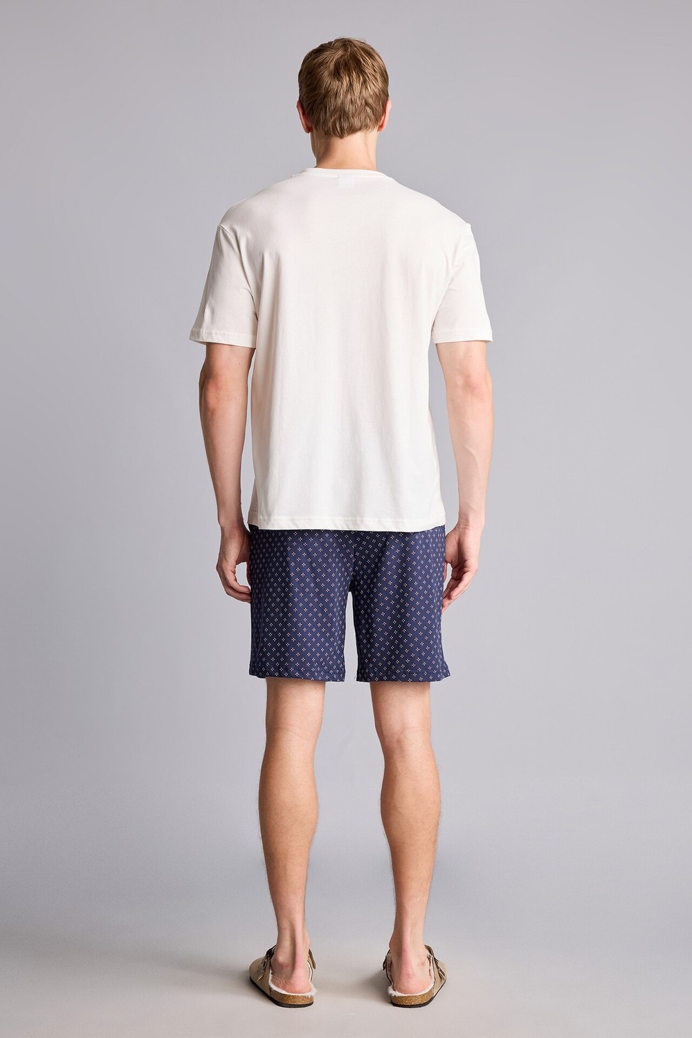 DeFacto %100 Pamuk New Regular Fit 2'li Şortlu Pijama Takımı H8680AX26SM görsel 5