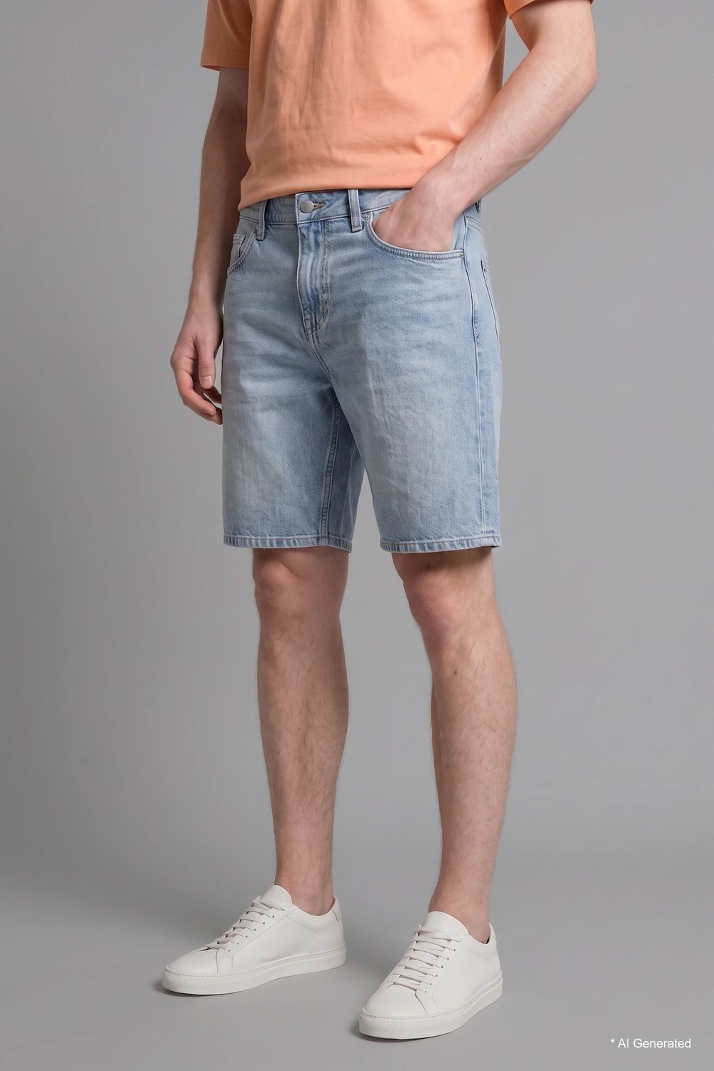 DeFacto %100 Pamuk Straight Fit Jean Bermuda Şort I3388AX26HS görsel 4