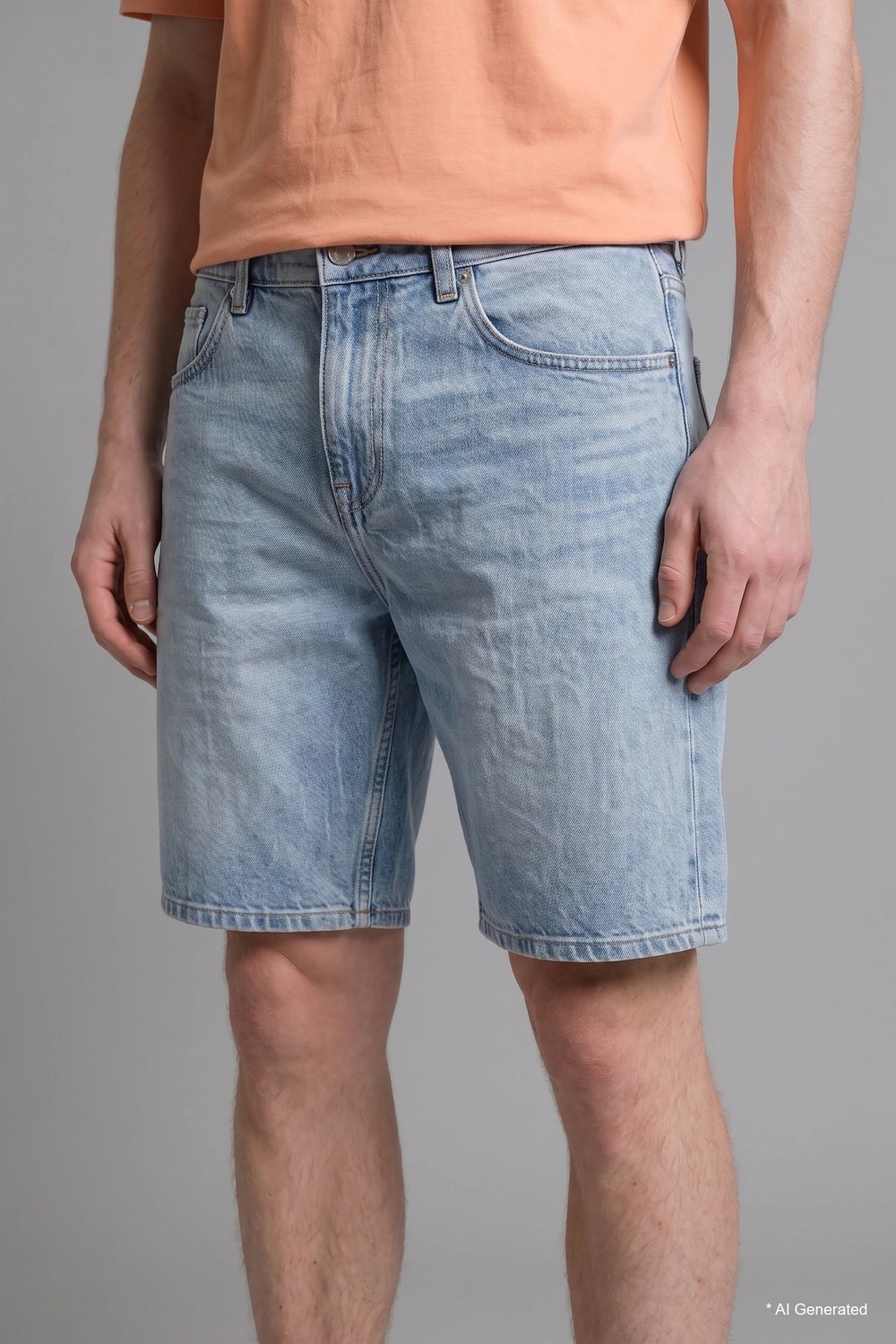 DeFacto %100 Pamuk Straight Fit Jean Bermuda Şort I3388AX26HS görsel 5