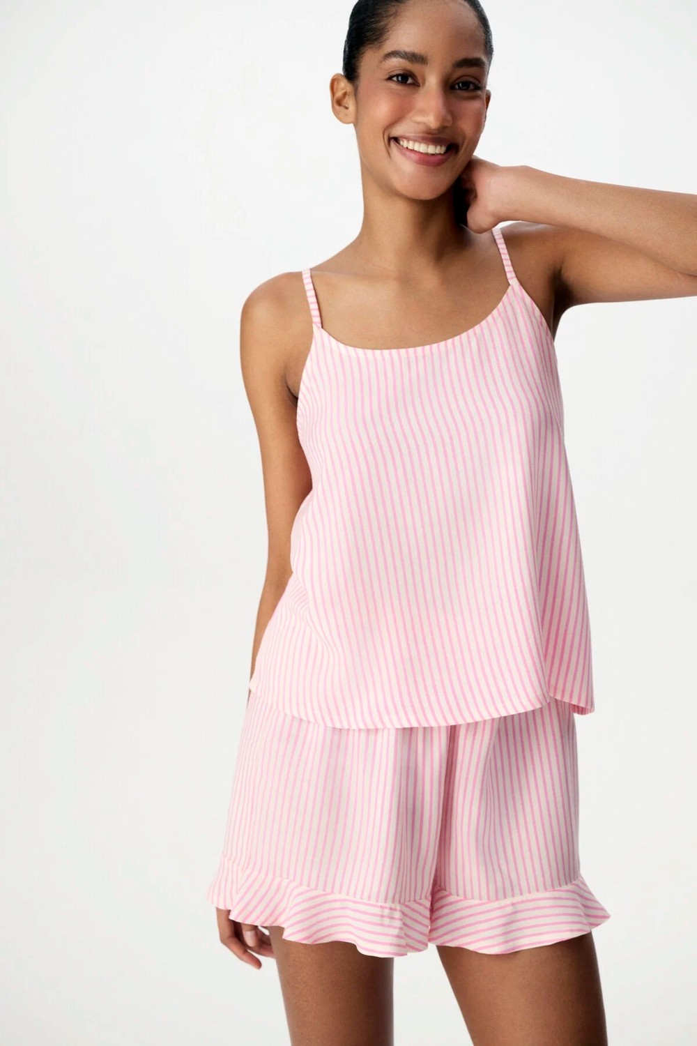 Penti Pembe Çizgili Şort Pijama Takımı
