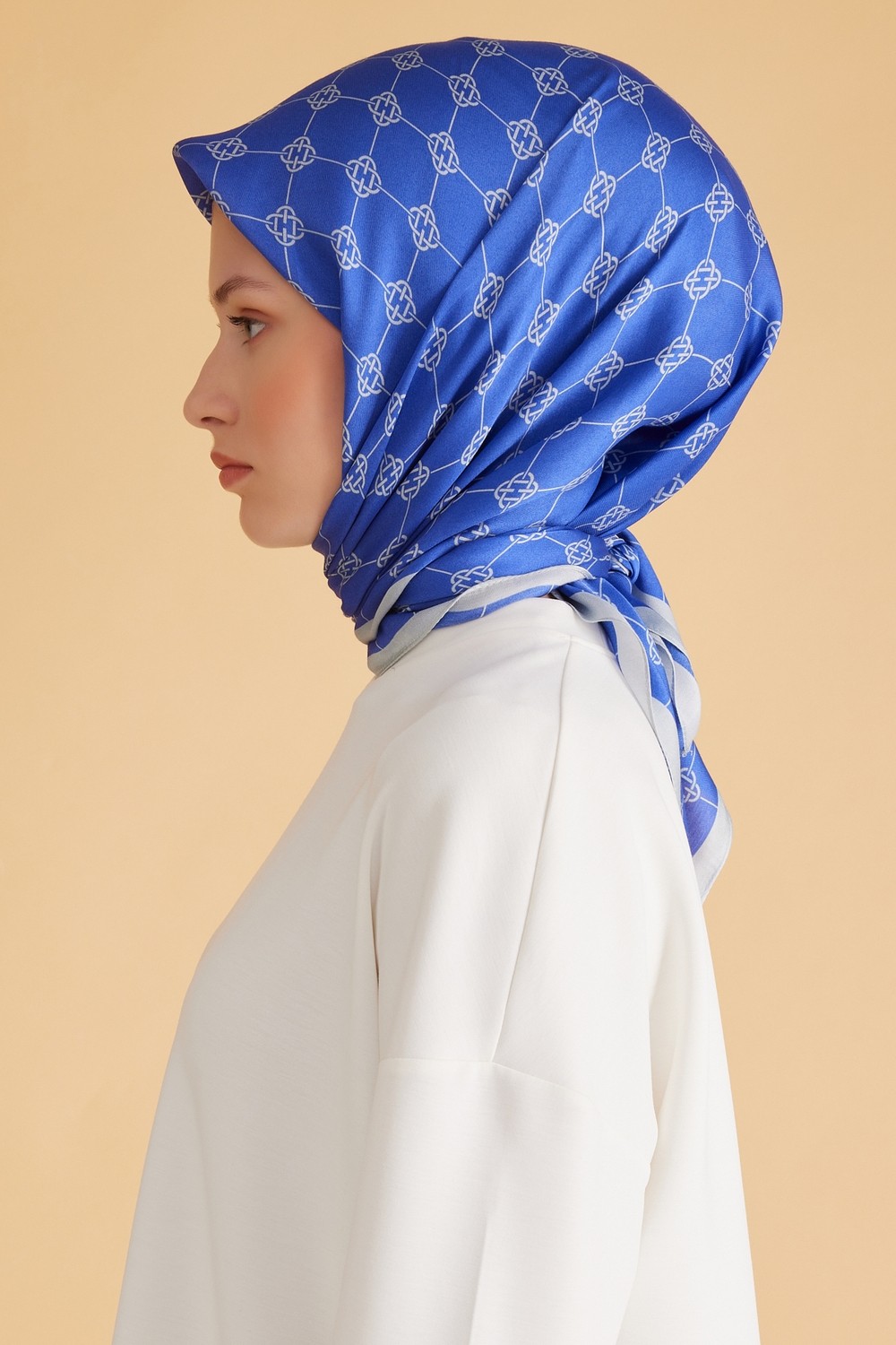 Belli Fresh Geometrik Desen Saks Pure Eşarp 6 - 24 görsel 2