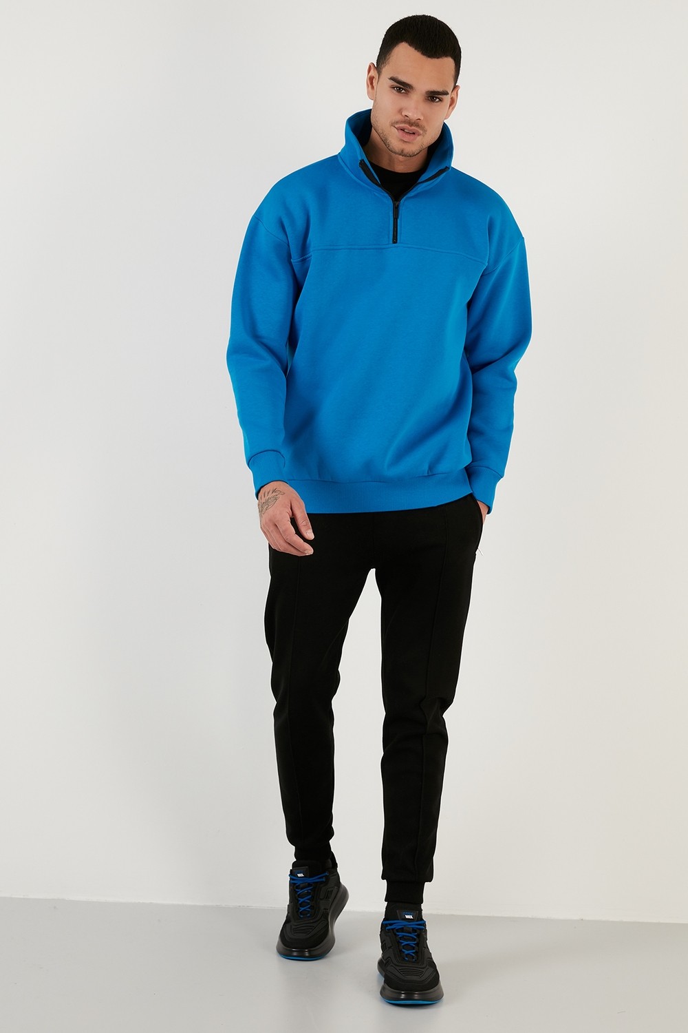 Buratti Regular Fit Pamuklu Içi Tüylü Yumuşak Şardonlu Kışlık Sweat Erkek Sweat 59053431 görsel 3