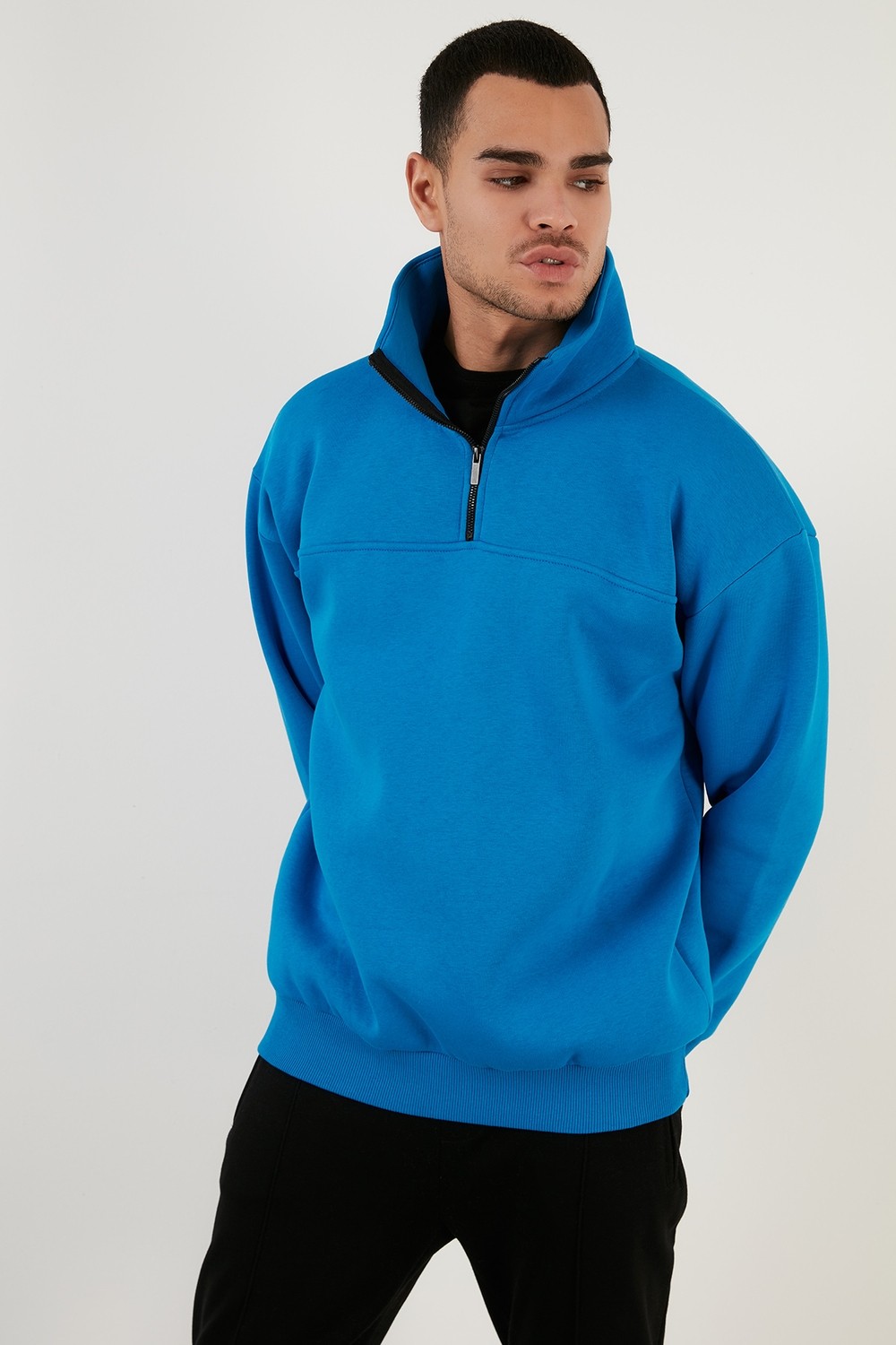 Buratti Regular Fit Pamuklu Içi Tüylü Yumuşak Şardonlu Kışlık Sweat Erkek Sweat 59053431 görsel 4