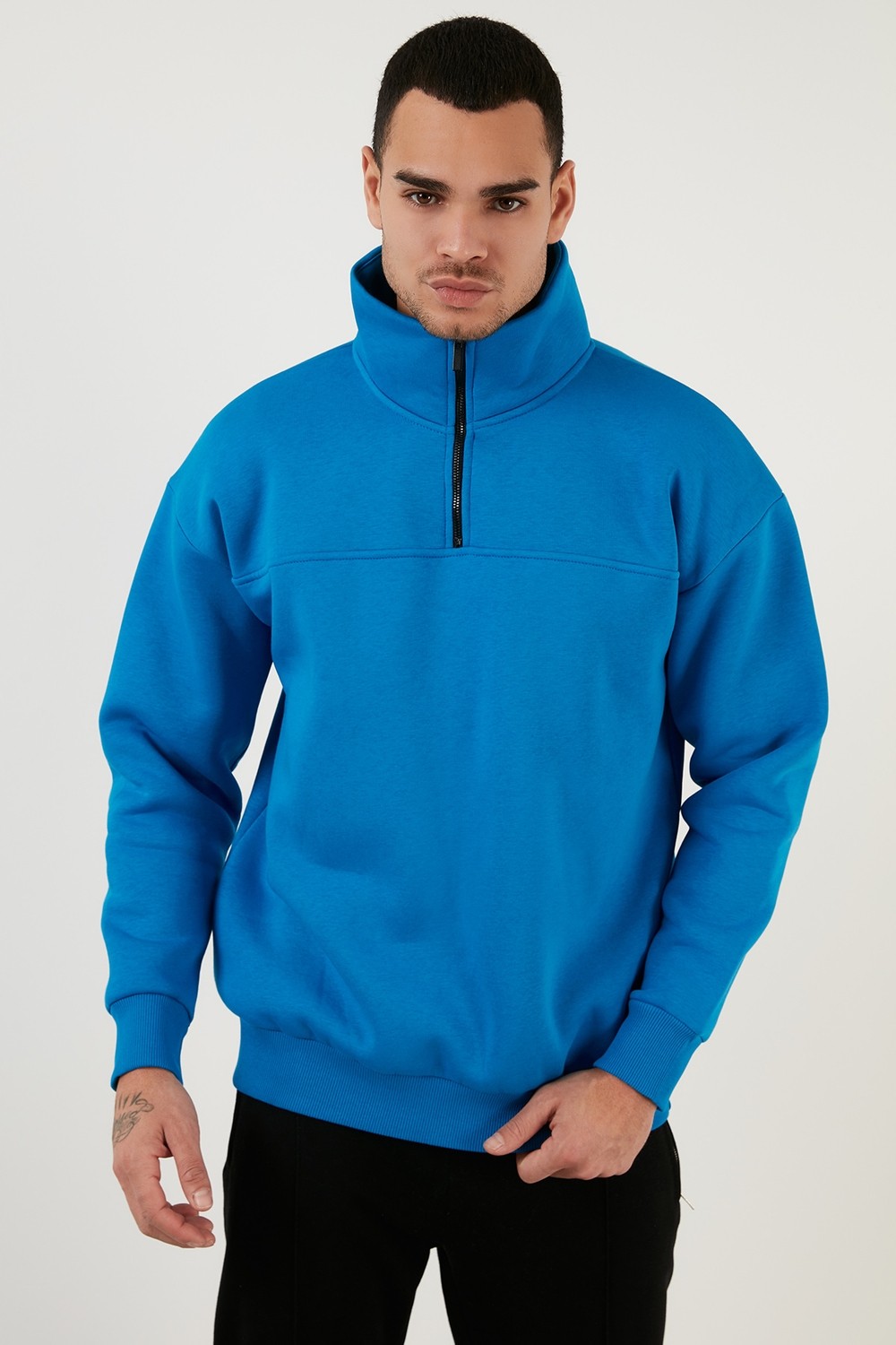 Buratti Regular Fit Pamuklu Içi Tüylü Yumuşak Şardonlu Kışlık Sweat Erkek Sweat 59053431 görsel 5