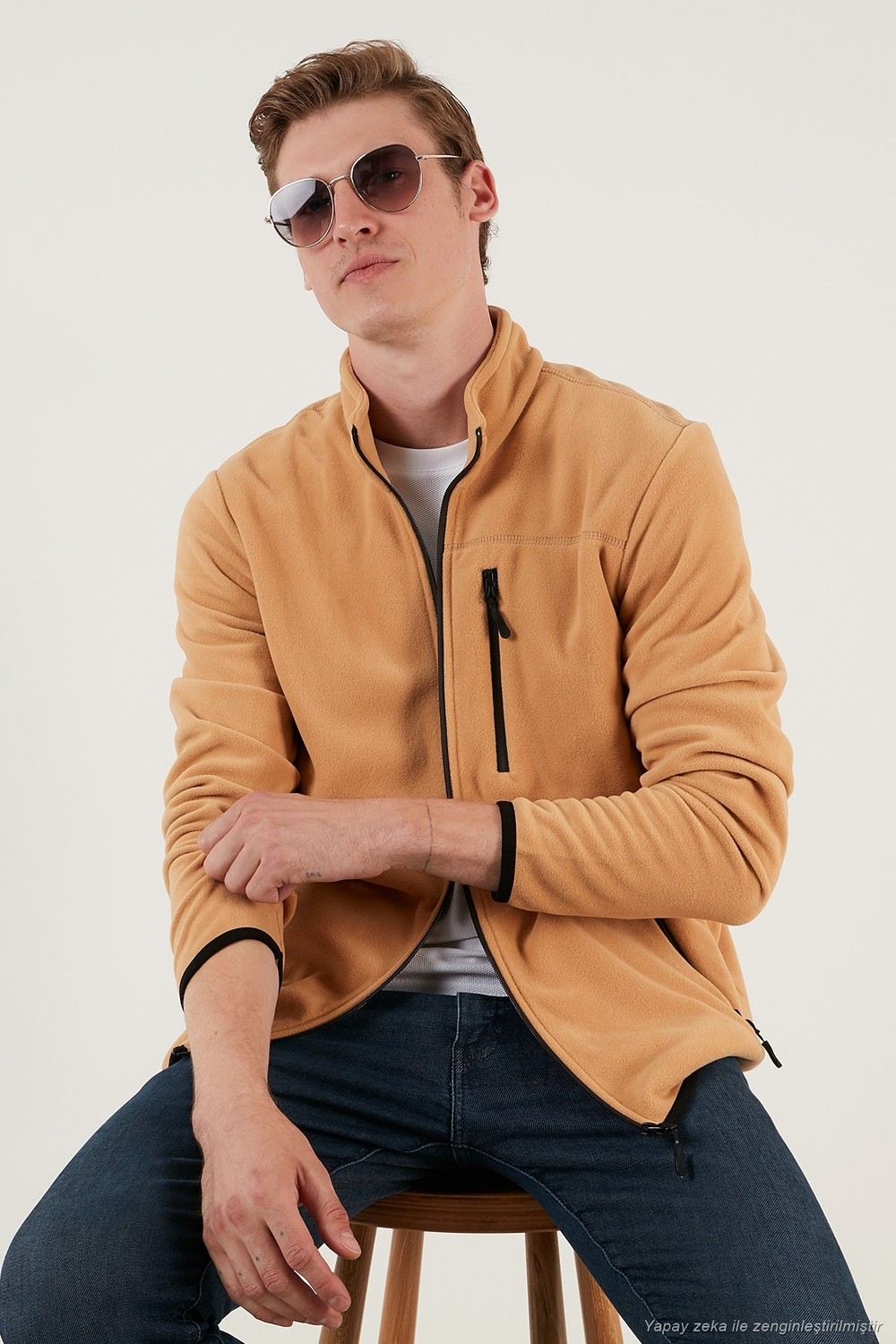 Buratti Slim Fit Fermuarlı Cepli Dik Yaka Soğuk Geçirmez Polar Hırka Erkek HIRKA 5906028