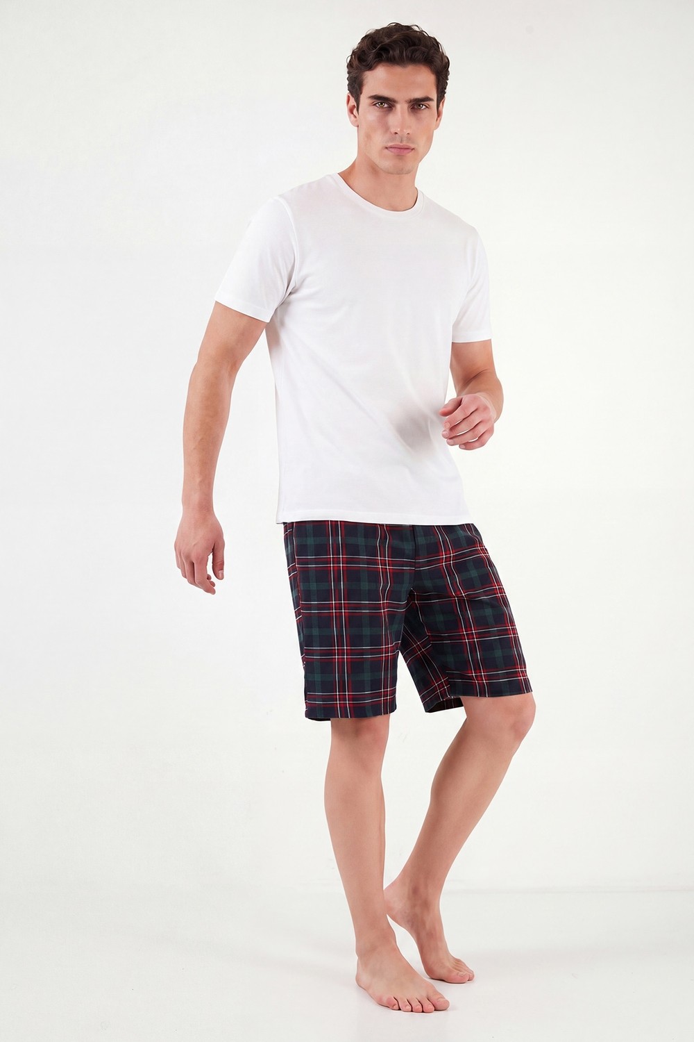 Buratti Pamuklu Regular Fit Bağlamalı Cepli Pijama Şort Erkek Şort 6574004 görsel 2