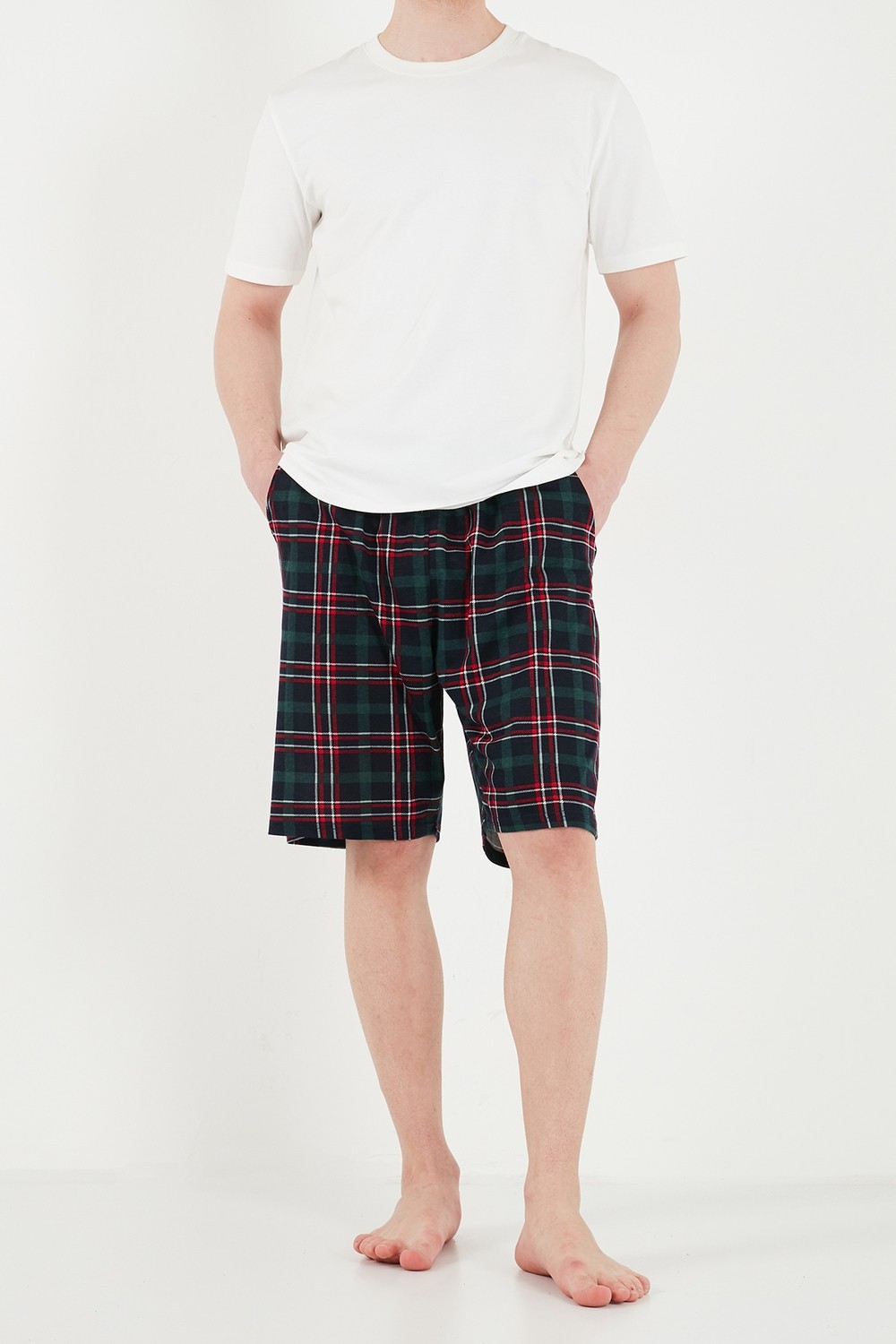 Buratti Pamuklu Regular Fit Bağlamalı Cepli Pijama Şort Erkek Şort 6574004 görsel 7