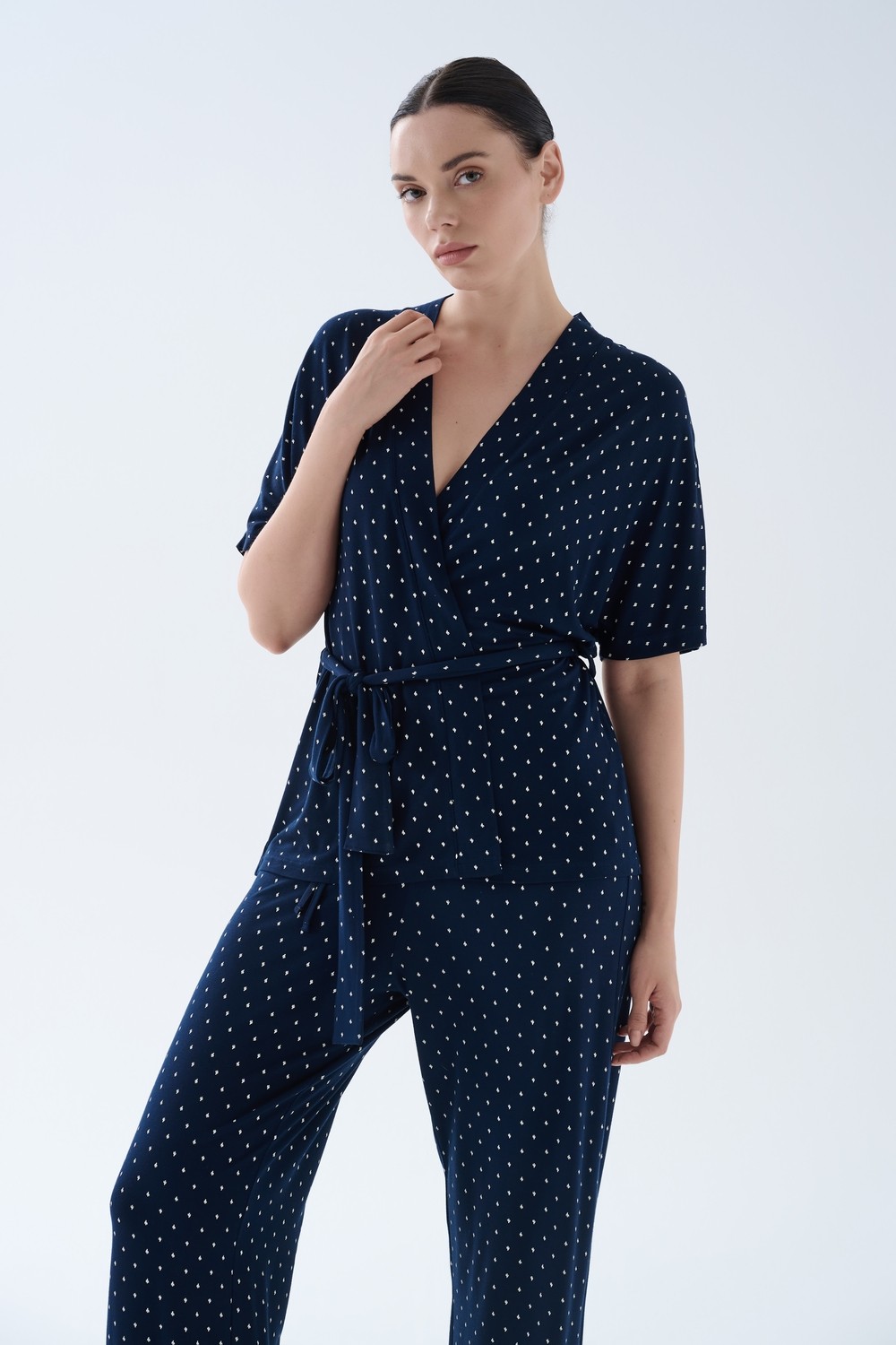 Hays Kadın Viskoz Kısa Kollu Kimono Pijama Üstü