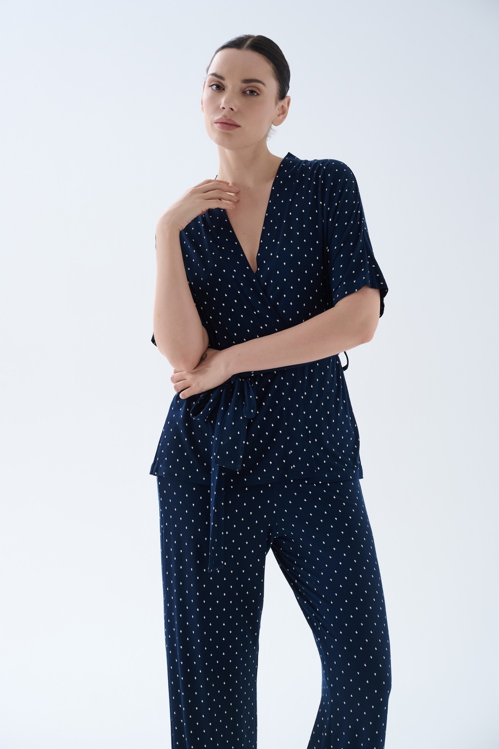 Hays Kadın Viskoz Kısa Kollu Kimono Pijama Üstü görsel 2
