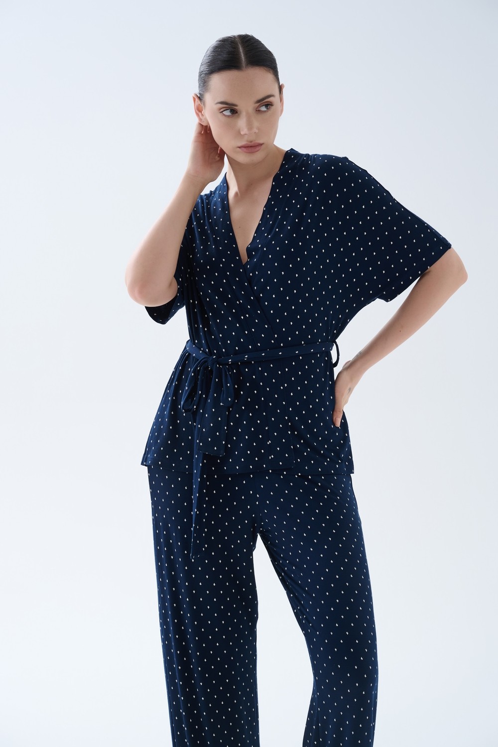Hays Kadın Viskoz Kısa Kollu Kimono Pijama Üstü görsel 3