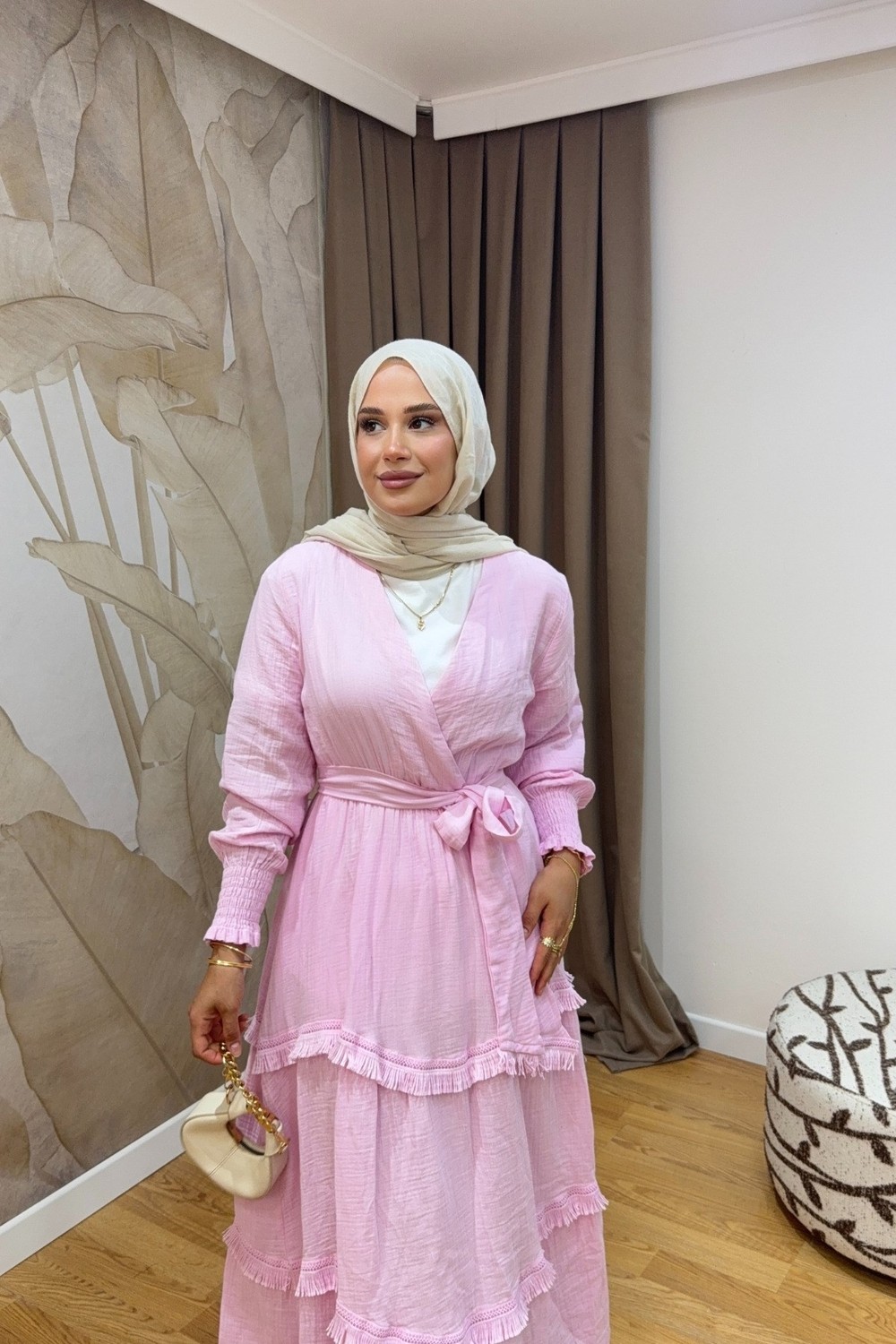 Salisburys Molly Nelly Kadın Püsküllü Muslin Kuşaklı Elbise