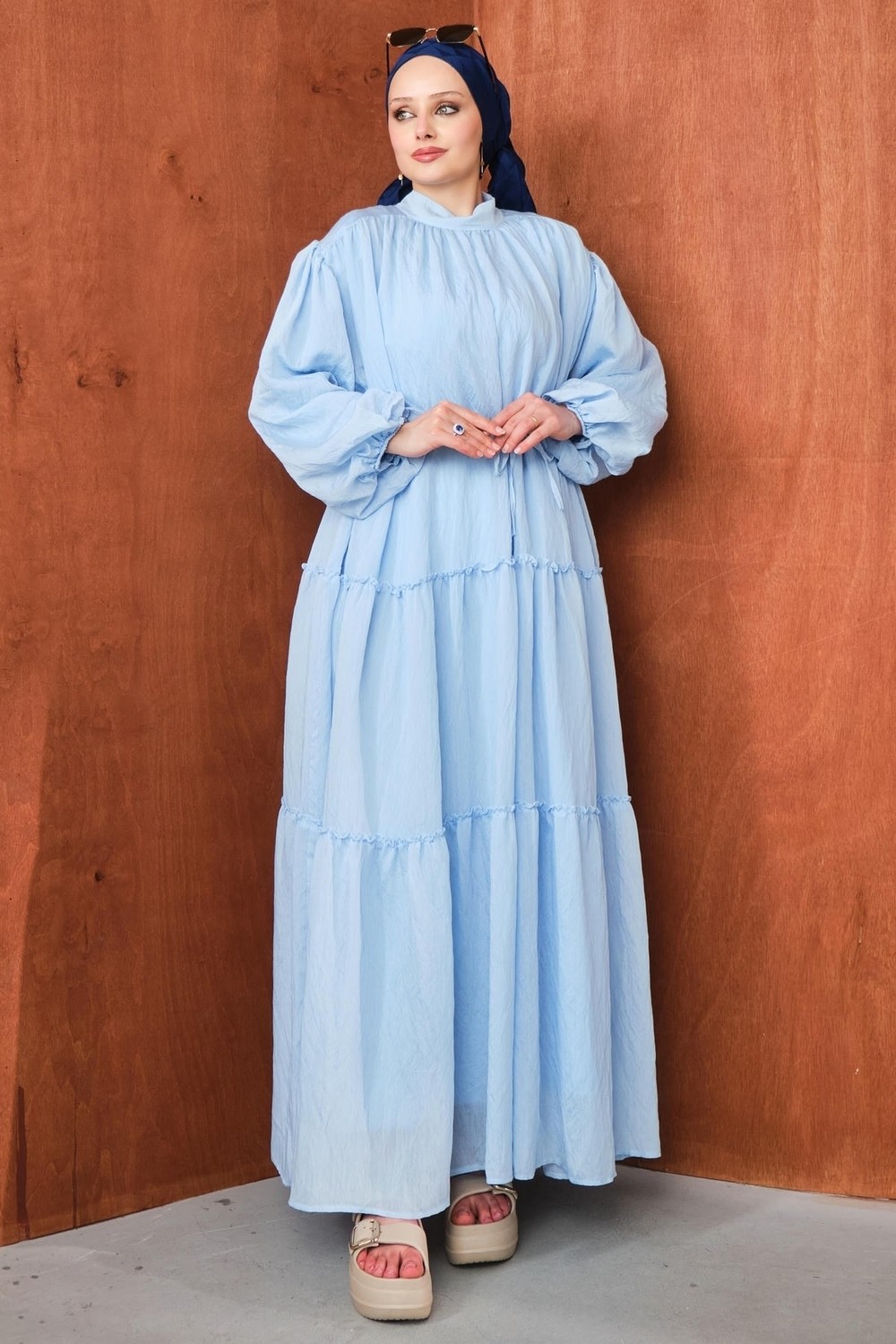 Salisburys Molly Nelly Kadın Rahat Kesim Astarlı Vual Elbise görsel 8