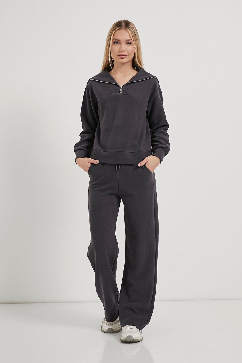 Armalife 26113 Yakası Fermuarlı Selanik Kadın Sweat görsel 2