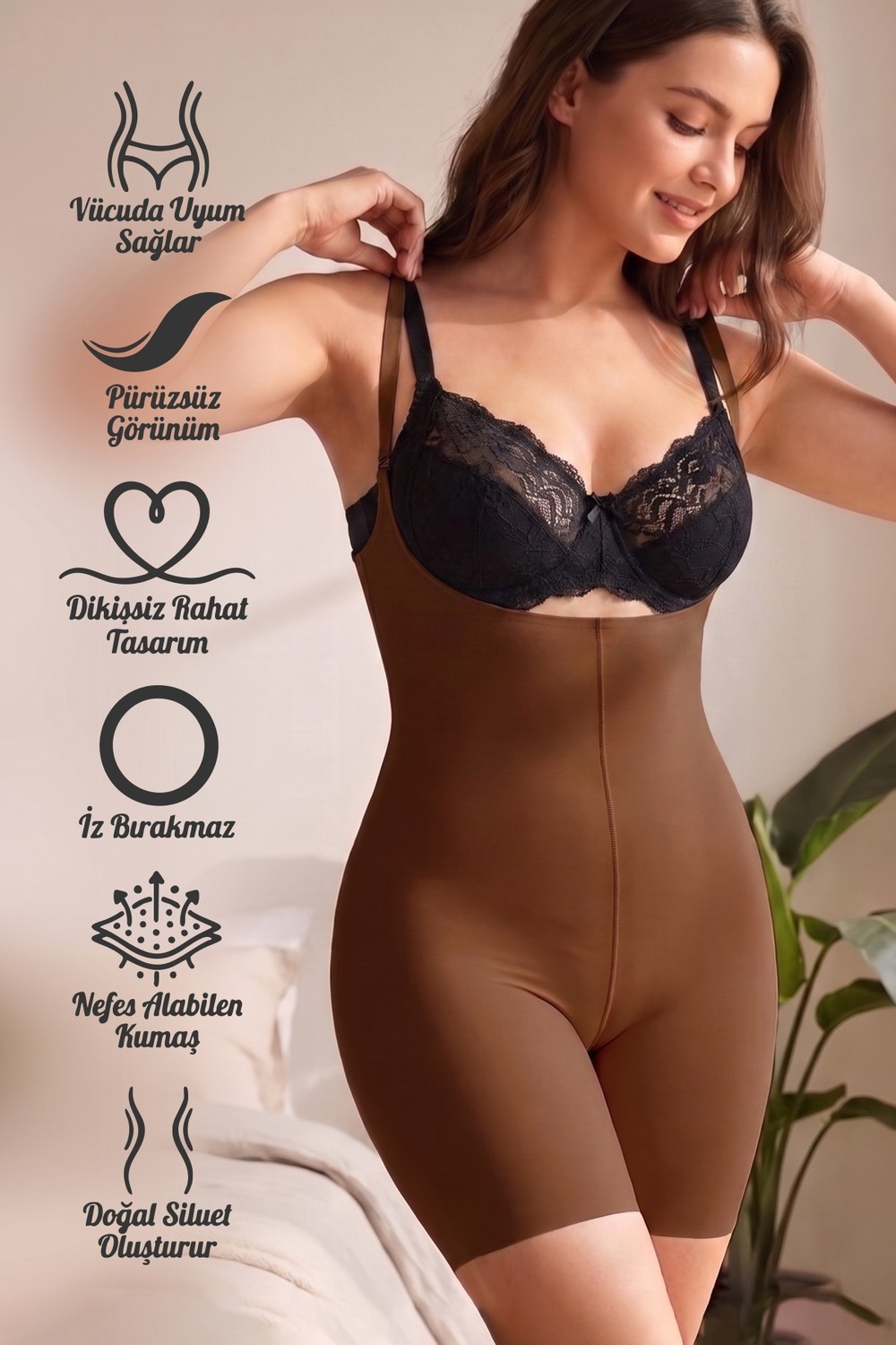 Mistirik Pagliye Model Toparlayıcı Ve Sıkılaştırıcı Lazer Kesim Askılı Şort Korse