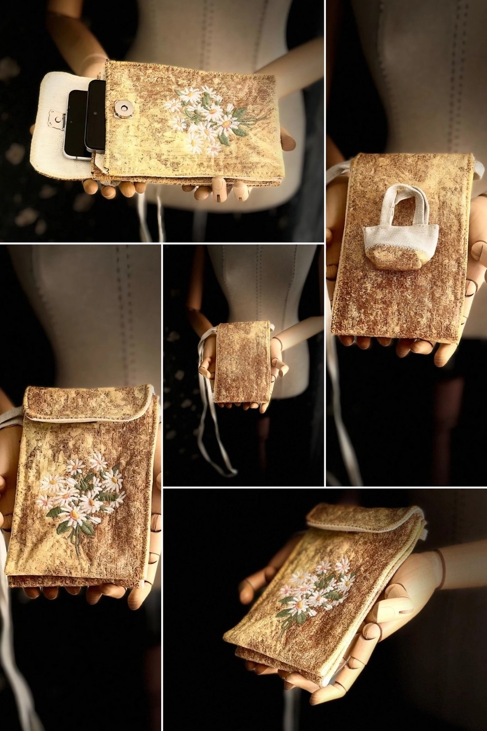 Ggart Handmade Meadov Nakış Işlemeli Telefonluk, Telefon Çantası V4 görsel 7