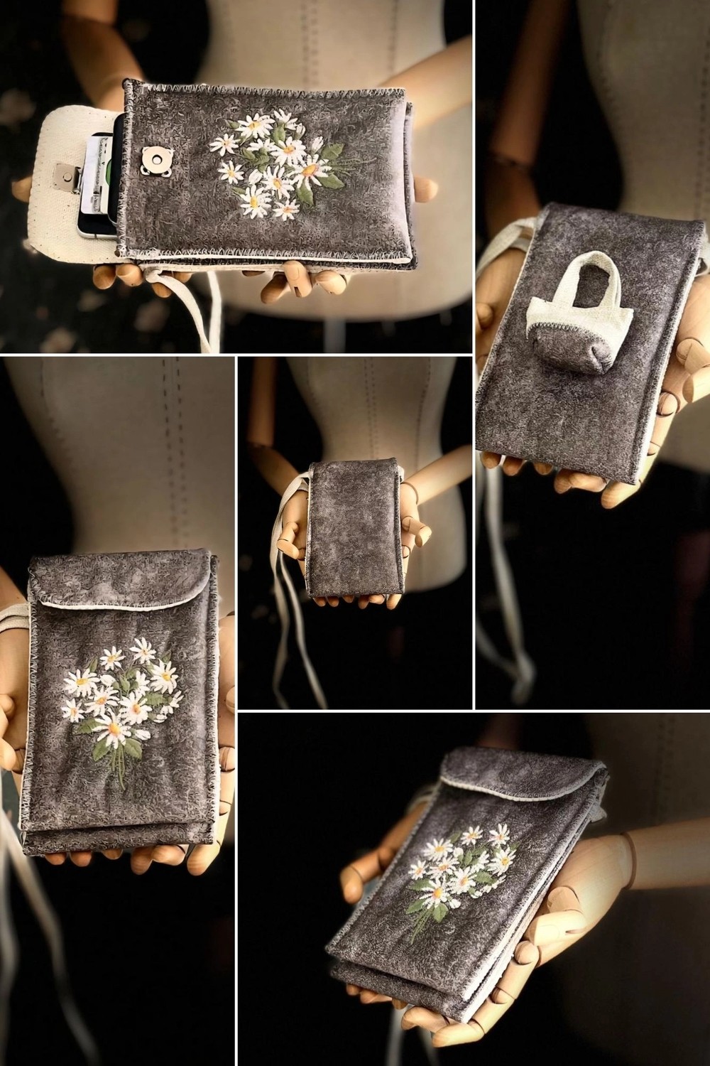 Ggart Handmade Meadov Nakış Işlemeli Telefonluk, Telefon Çantası V35 görsel 6
