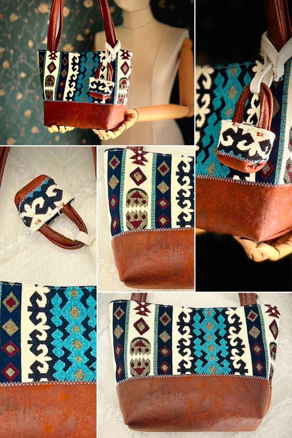 Ggart Handmade Terra El Yapımı Kumaş Bayan Çanta, Tote Çanta V6