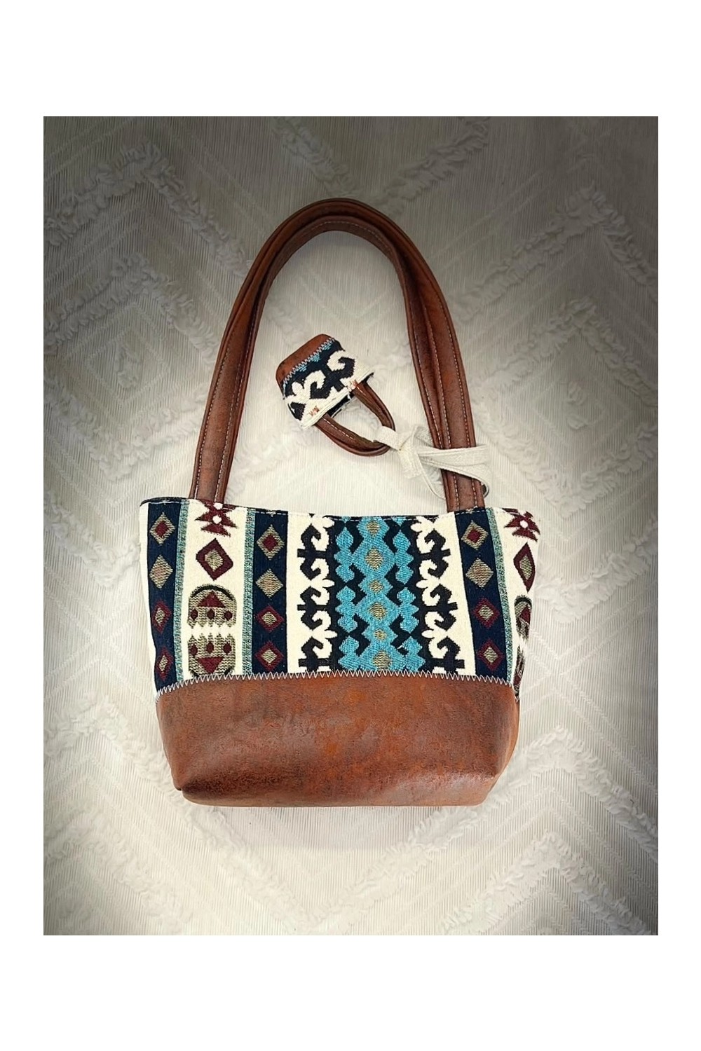 Ggart Handmade Terra El Yapımı Kumaş Bayan Çanta, Tote Çanta V6 görsel 3