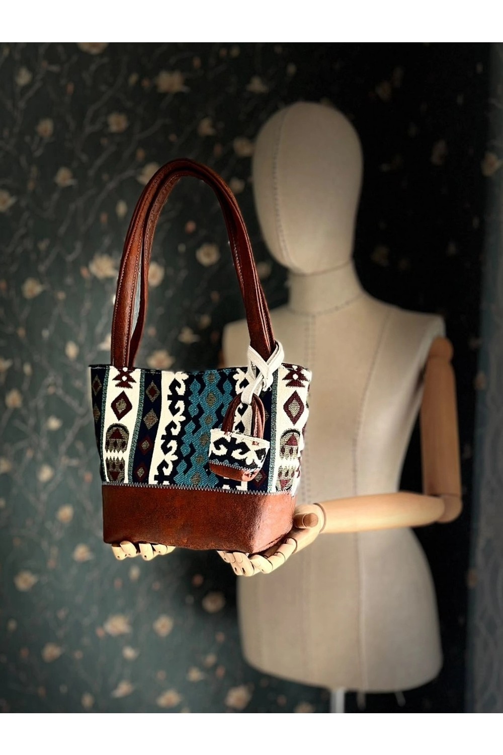 Ggart Handmade Terra El Yapımı Kumaş Bayan Çanta, Tote Çanta V6 görsel 4