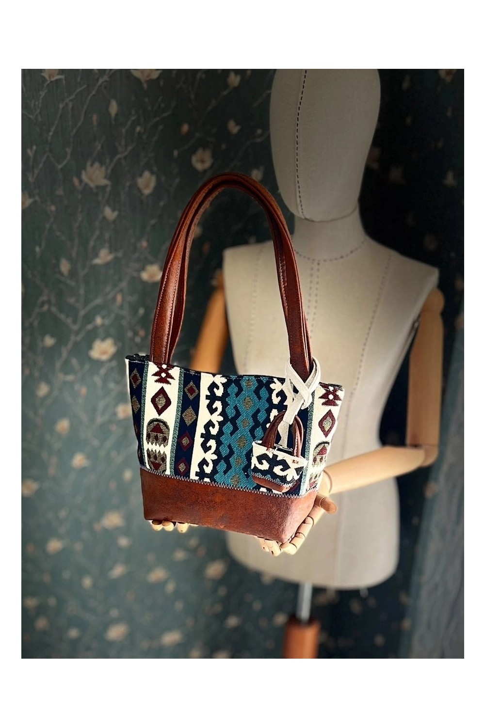 Ggart Handmade Terra El Yapımı Kumaş Bayan Çanta, Tote Çanta V6 görsel 5