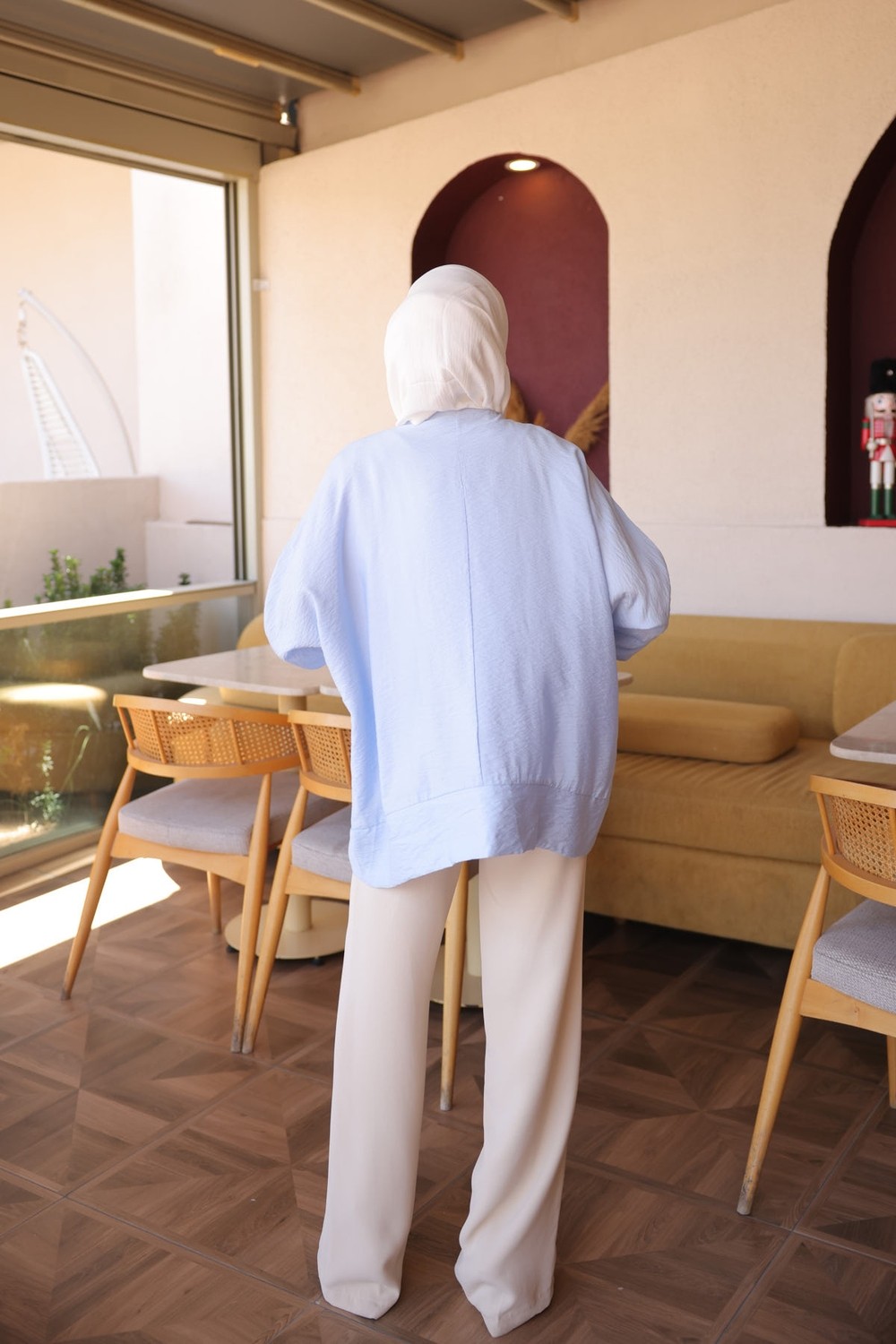 İmaj Butik Bebe Mavi Ip Detaylı Biritli Gömlek görsel 4