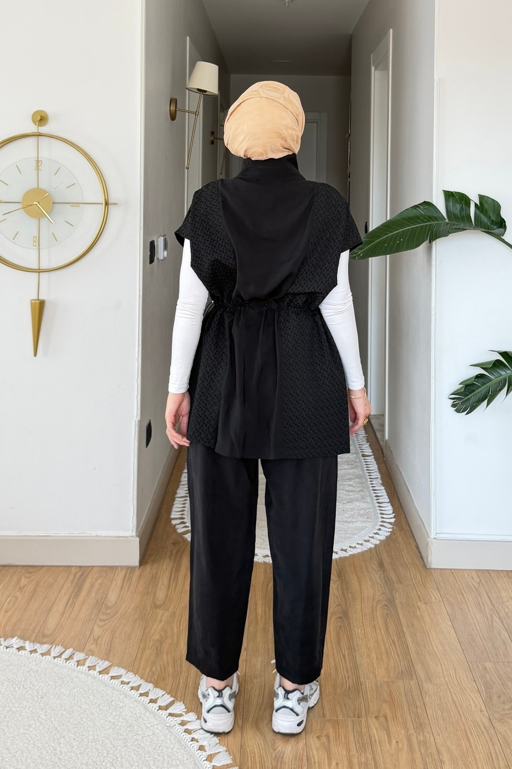 İmaj Butik Siyah Fermuarlı Yelek Pantolonlu Takım görsel 2