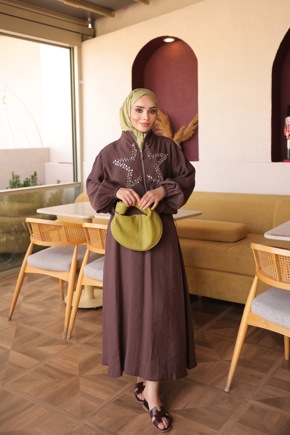 İmaj Butik Antrasit Yıldız Taş Işlemeli Ceket Etekli Takım görsel 2