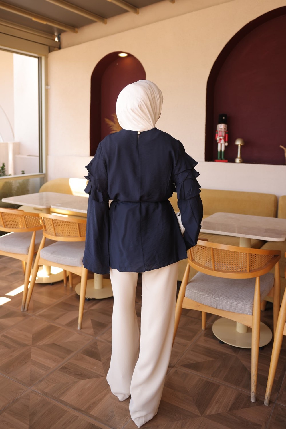 İmaj Butik Kahverengi Asimetrik Kesim Modal Tunik görsel 2