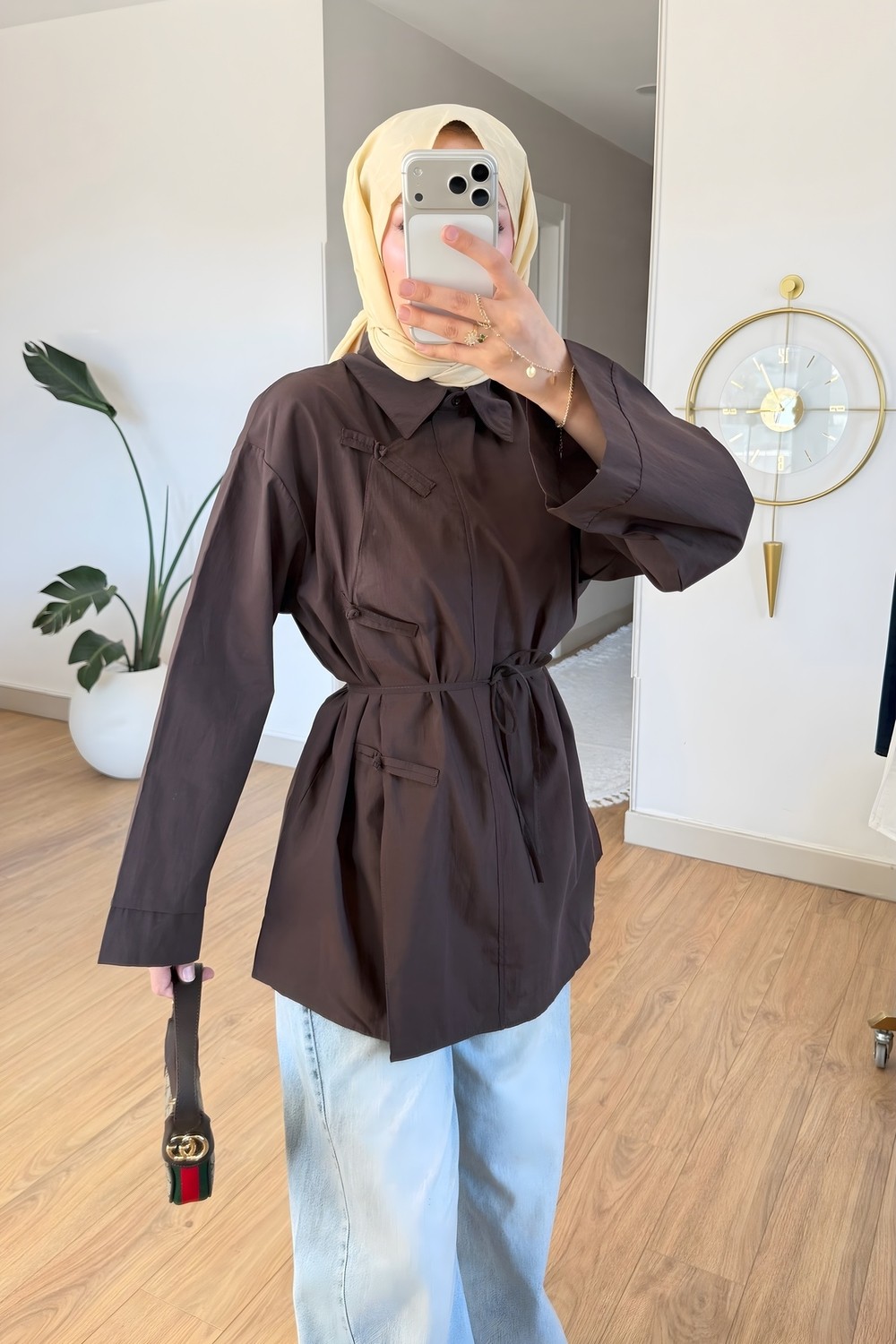 İmaj Butik Ekru Biye Bağcıklı Salaş Tunik görsel 4