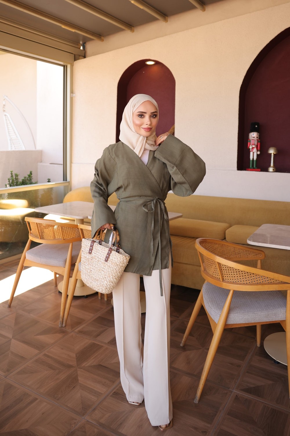 İmaj Butik Taş Ön Bağlamalı Kimono görsel 7