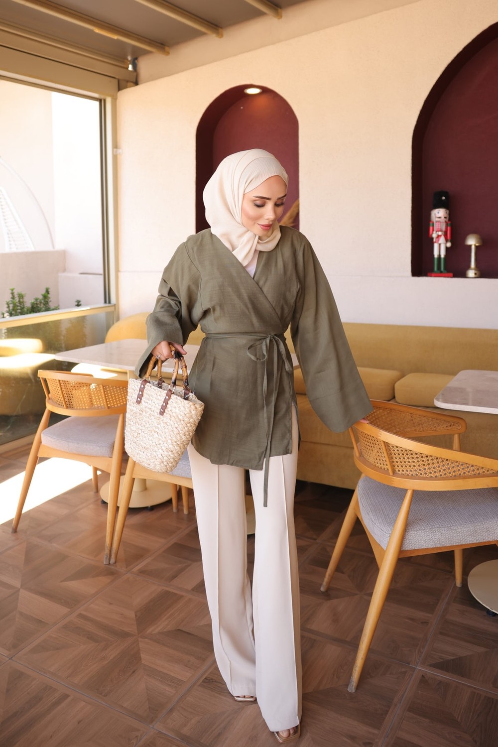 İmaj Butik Taş Ön Bağlamalı Kimono görsel 8