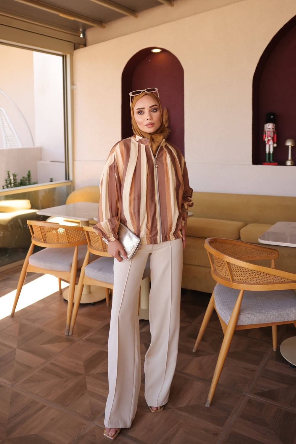 İmaj Butik Yeşil Fermuarlı Kol Lastikli Ceket görsel 2