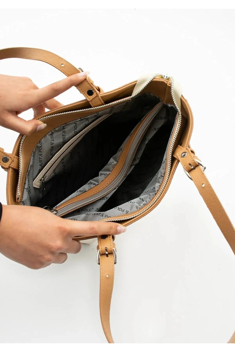 Just Polo Kadın Taş Büyük Boy El Çantası 31 x 32 cm görsel 3