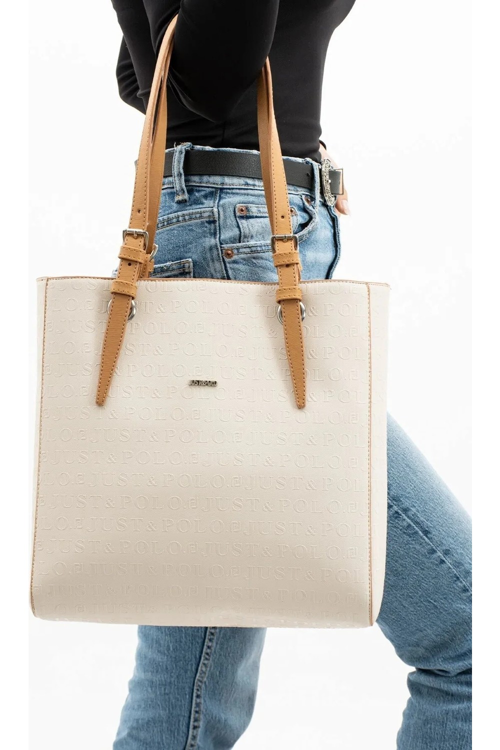 Just Polo Kadın Taş Büyük Boy El Çantası 31 x 32 cm görsel 4