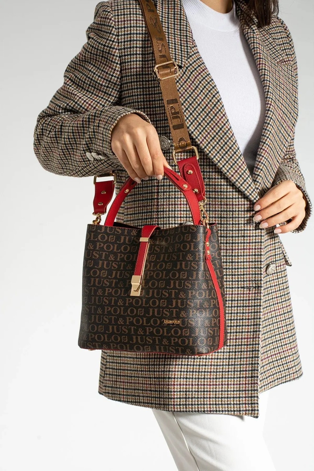 Just Polo Kadın Orta Boy Su Geçirmez Günlük Şık El ve Omuz Çantası Ebat 23 x 18 cm Shoulder Bag görsel 2