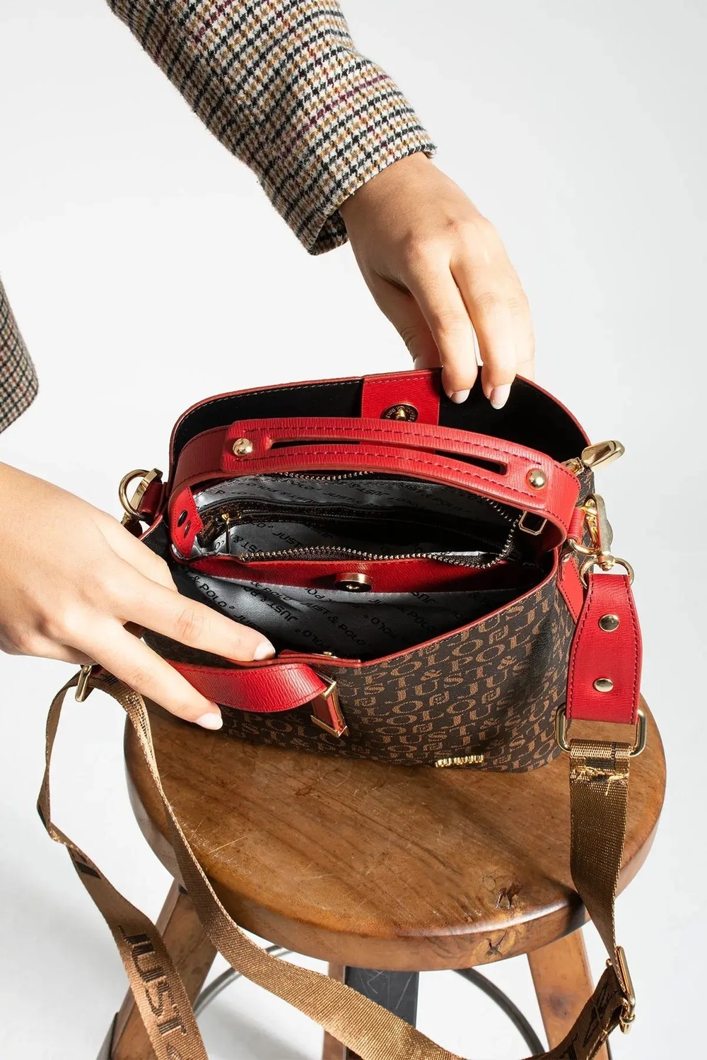 Just Polo Kadın Orta Boy Su Geçirmez Günlük Şık El ve Omuz Çantası Ebat 23 x 18 cm Shoulder Bag görsel 5