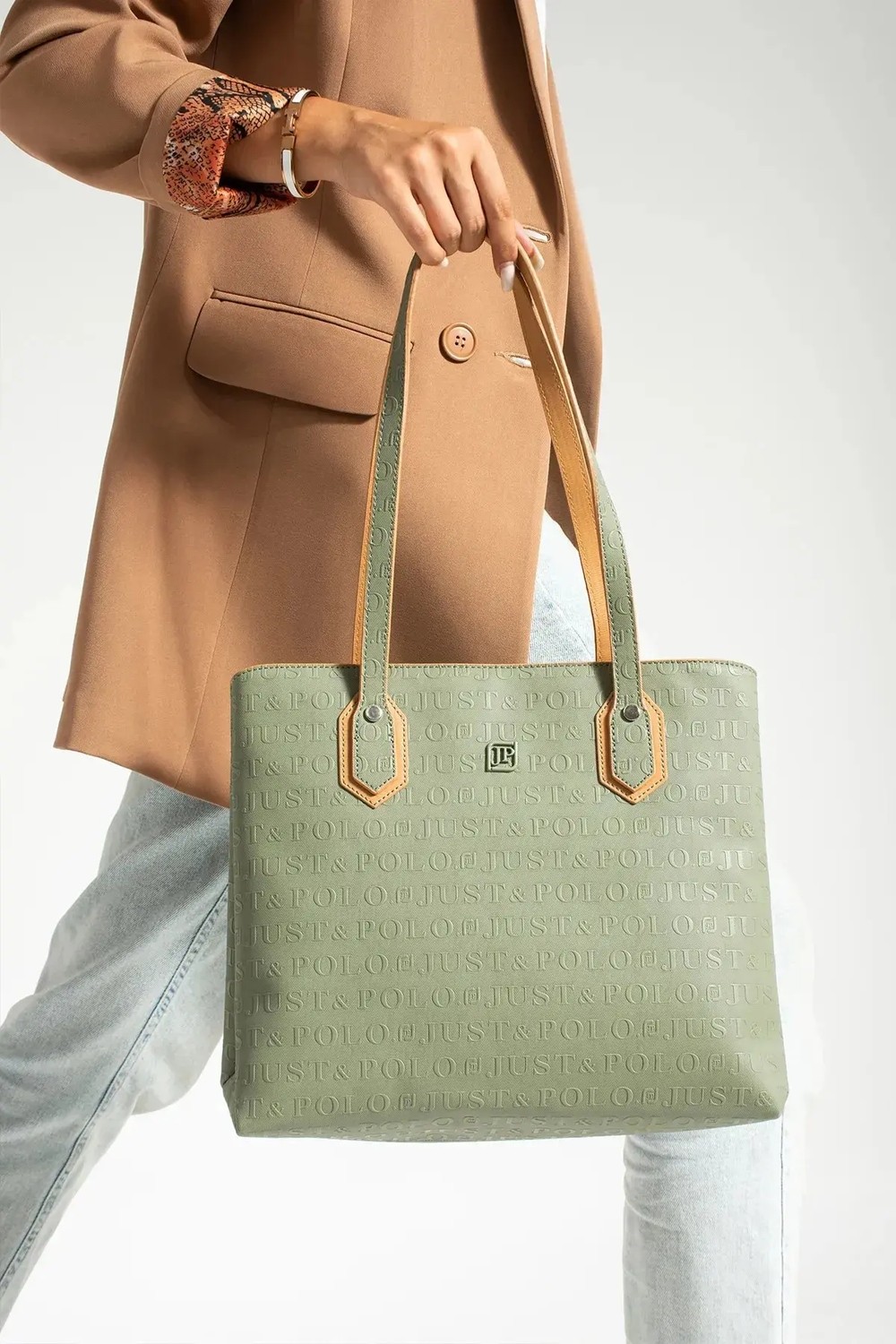 Just Polo Kadın Büyük Boy 2 Bölmeli El Çantası Large Tote Bag P344028MH görsel 2