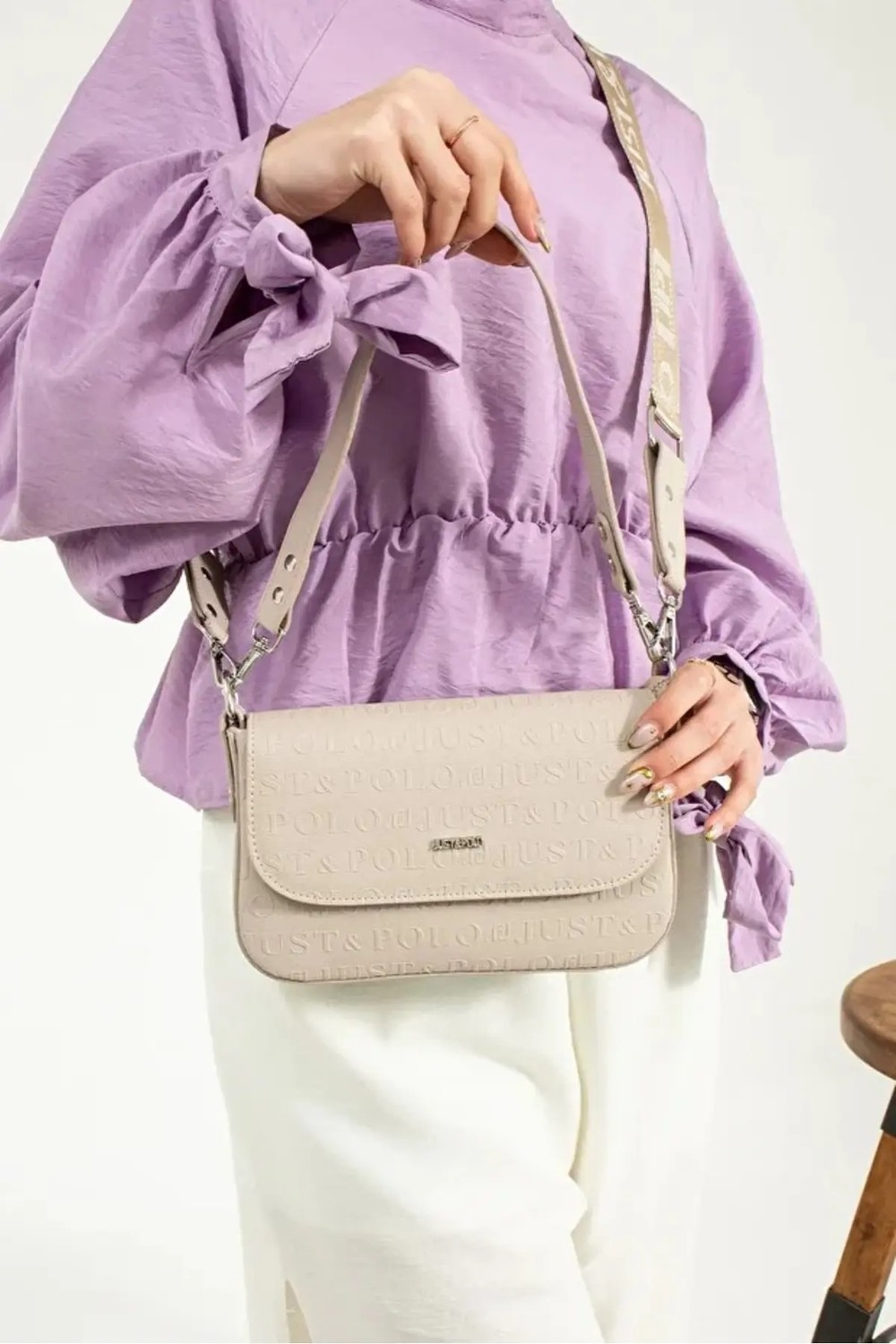 Just Polo Kadın Uzun Ayarlanabilir Askılı Şık El ve Omuz Çantası Ebat : 23 x 14 cm Shoulder Bag