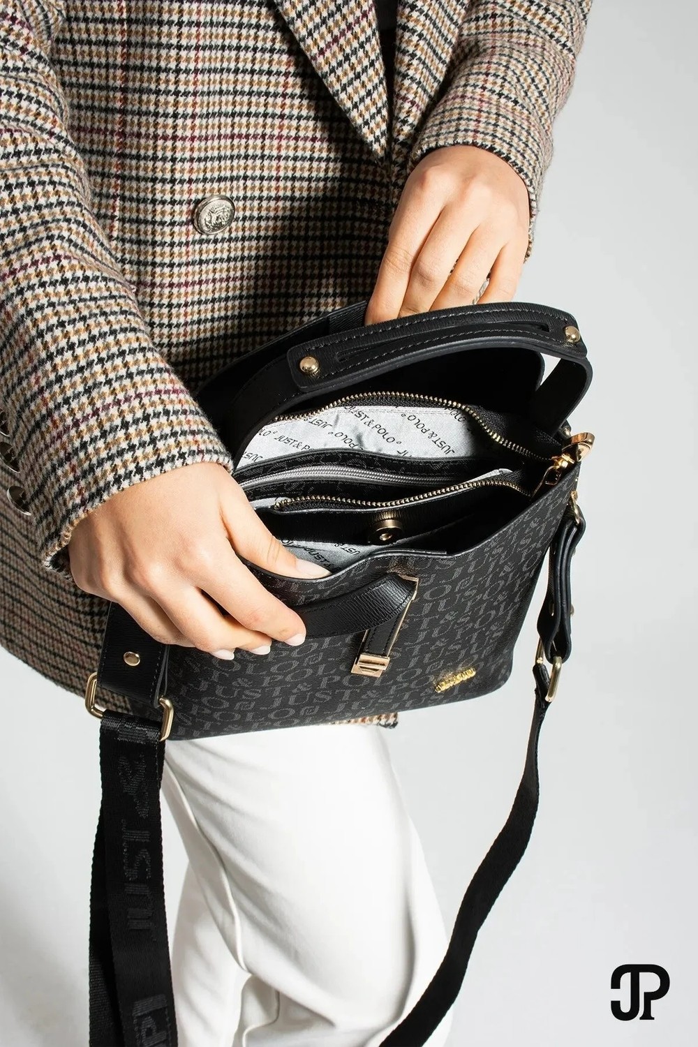 Just Polo Kadın Orta Boy Su Geçirmez Günlük Şık El ve Omuz Çantası Ebat 23 x 18 cm Shoulder Bag görsel 5
